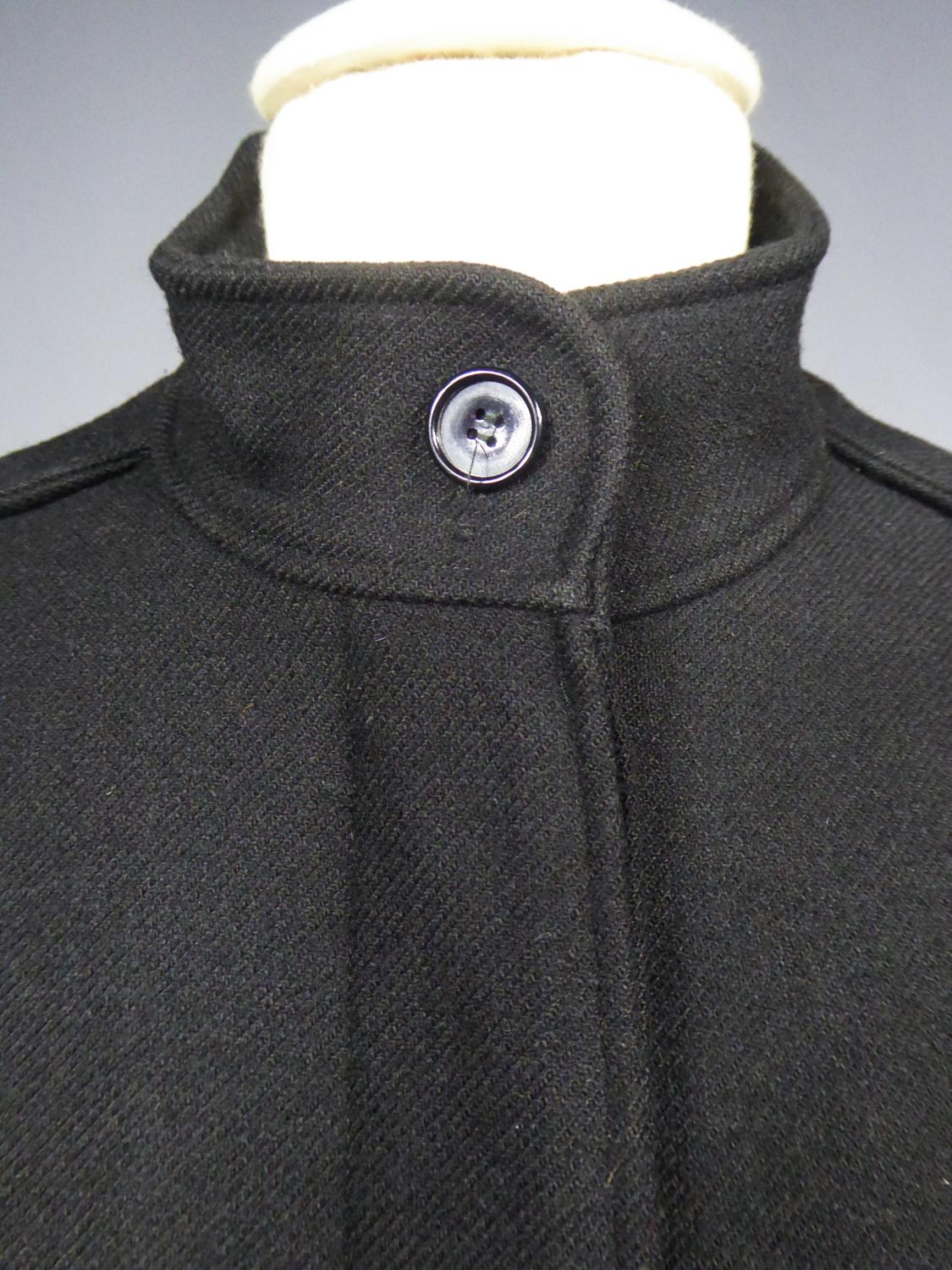 André Courrèges Haute Couture Skirt Suit In Black Wool Circa 1968/1975  For Sale 2