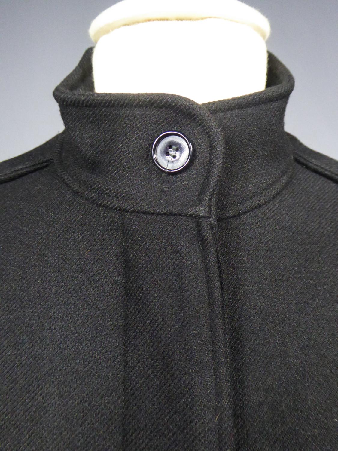 André Courrèges Haute Couture Abito con gonna in lana nera Circa 1968/1975 in vendita 1