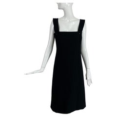 Andre Courreges Hyperbole Black Wool Jumper Dress 1960s 