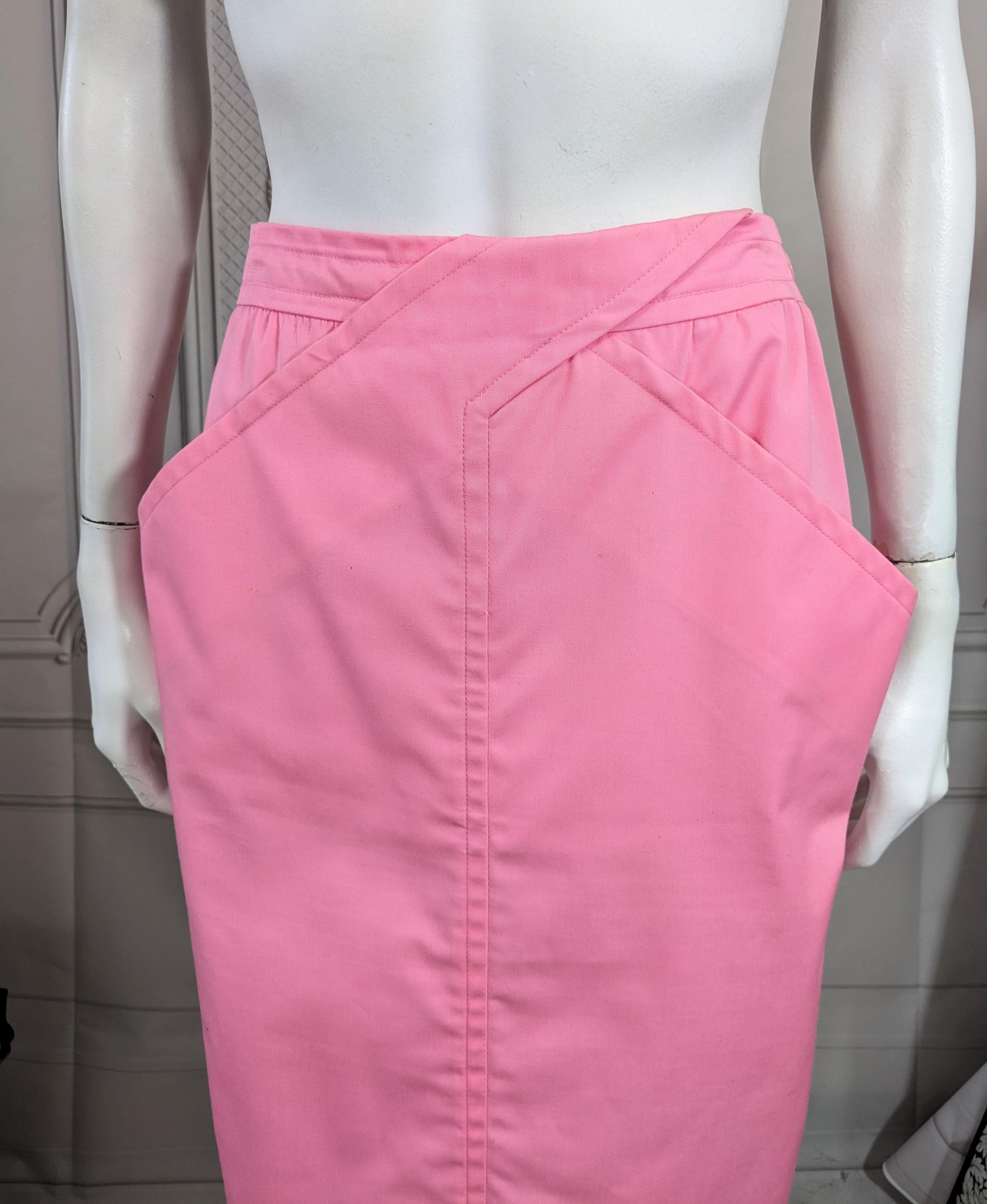 Andre Courreges Pink Crossover Skirt In Good Condition For Sale In New York, NY