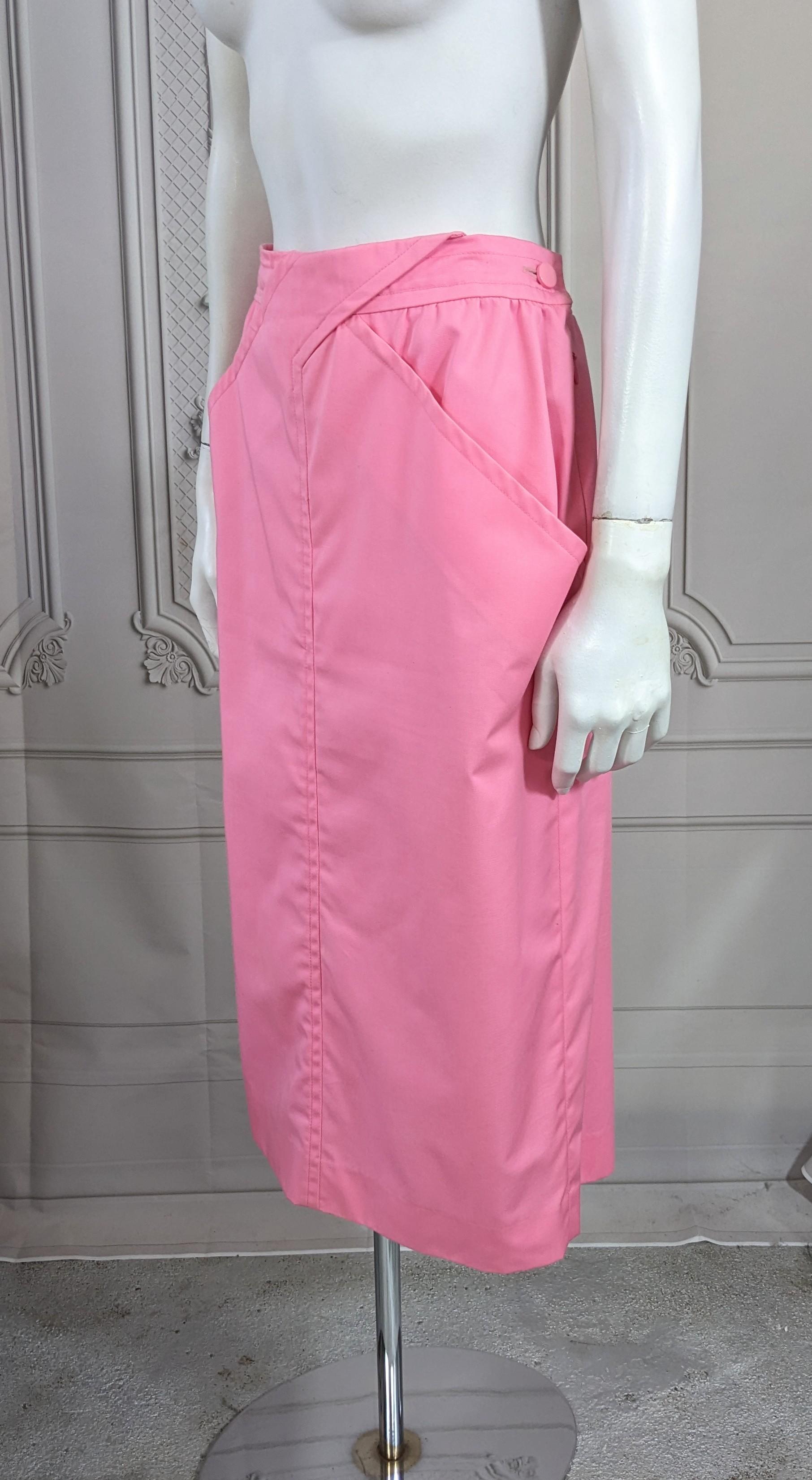 Women's Andre Courreges Pink Crossover Skirt For Sale