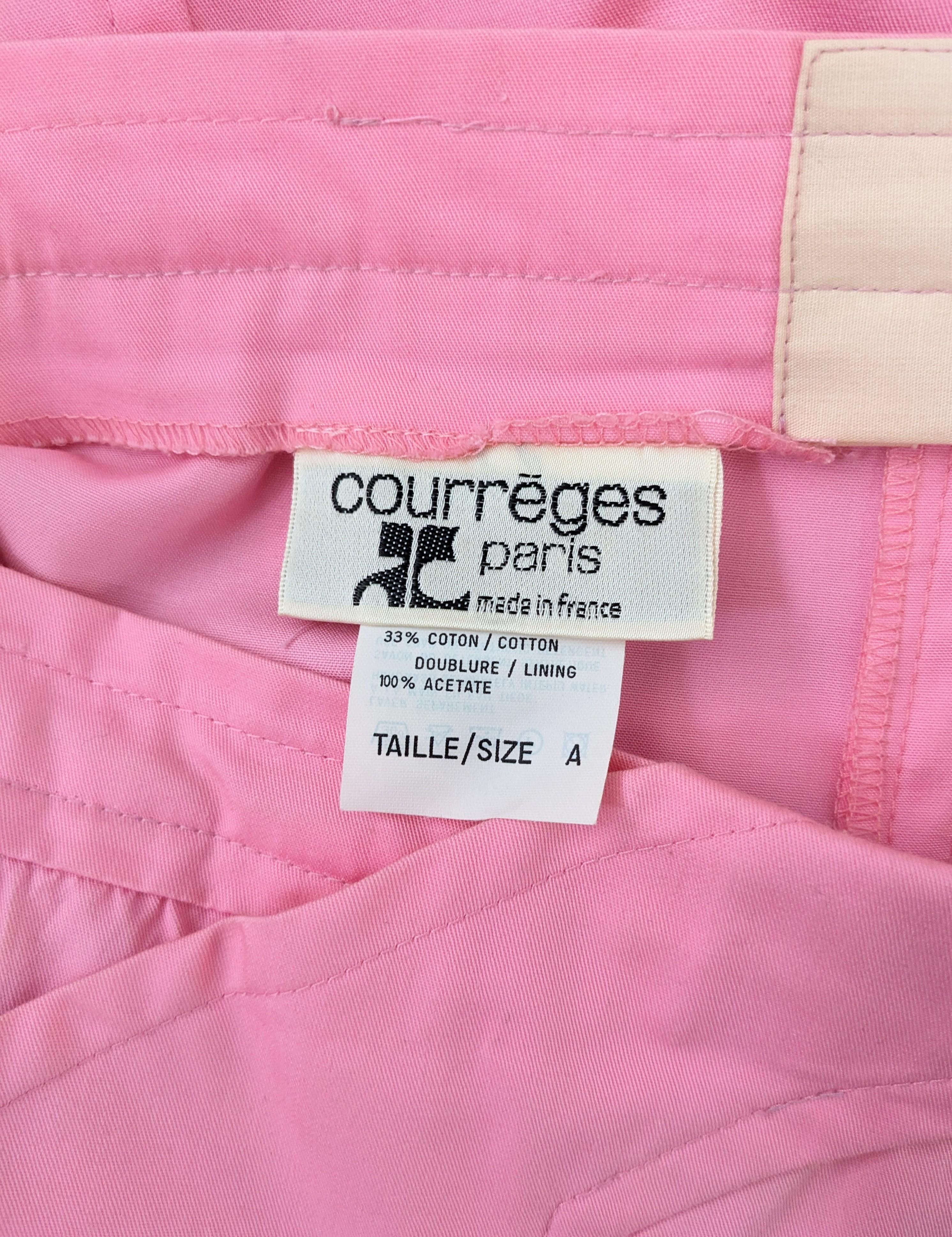 Andre Courreges Pink Crossover Skirt For Sale 2