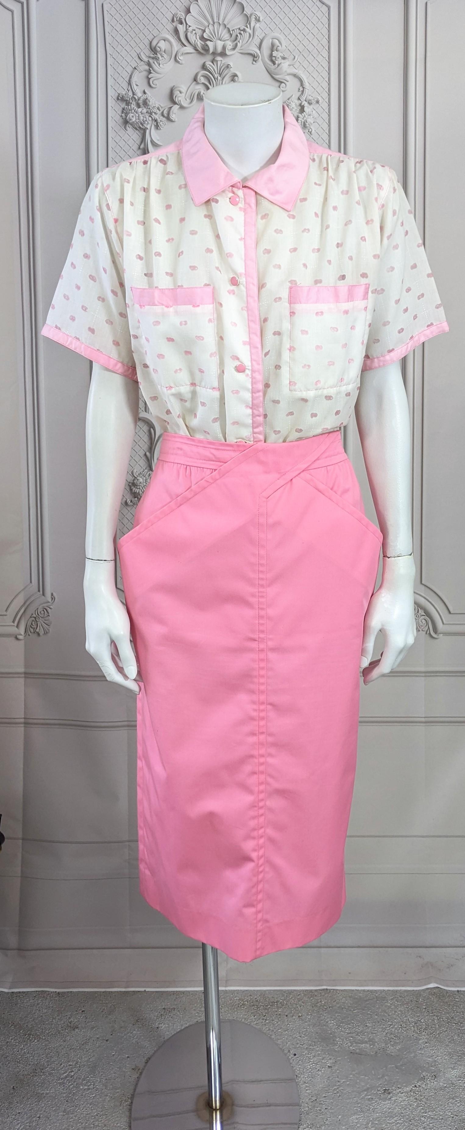 Andre Courreges Pink Crossover Skirt For Sale 3