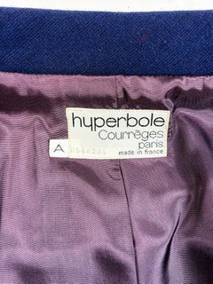 André Courrèges skirt suit in navy wool - French circa 1968–1972