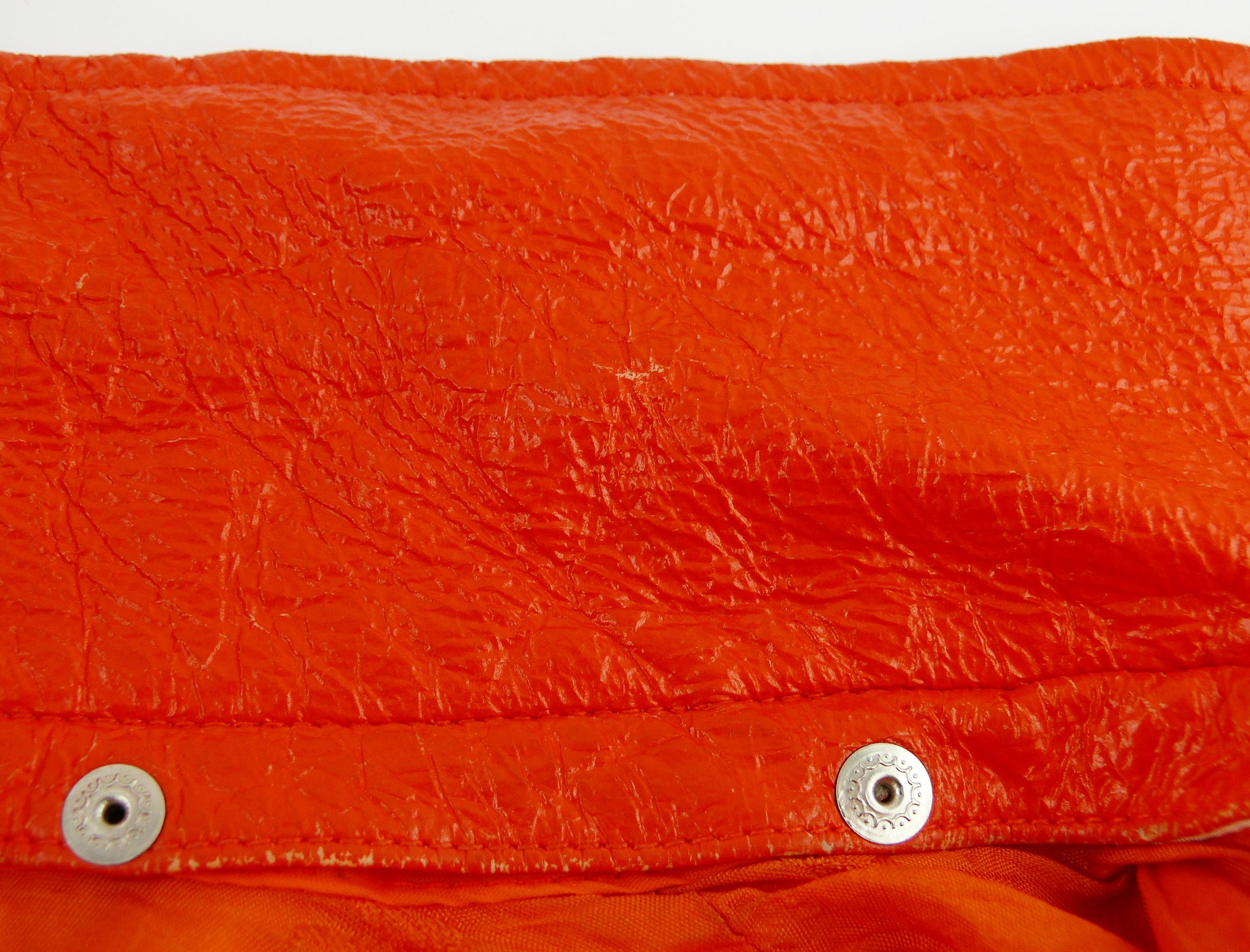 Andre Courreges Vintage Signature Logo Orange Vinyl Jacket 7