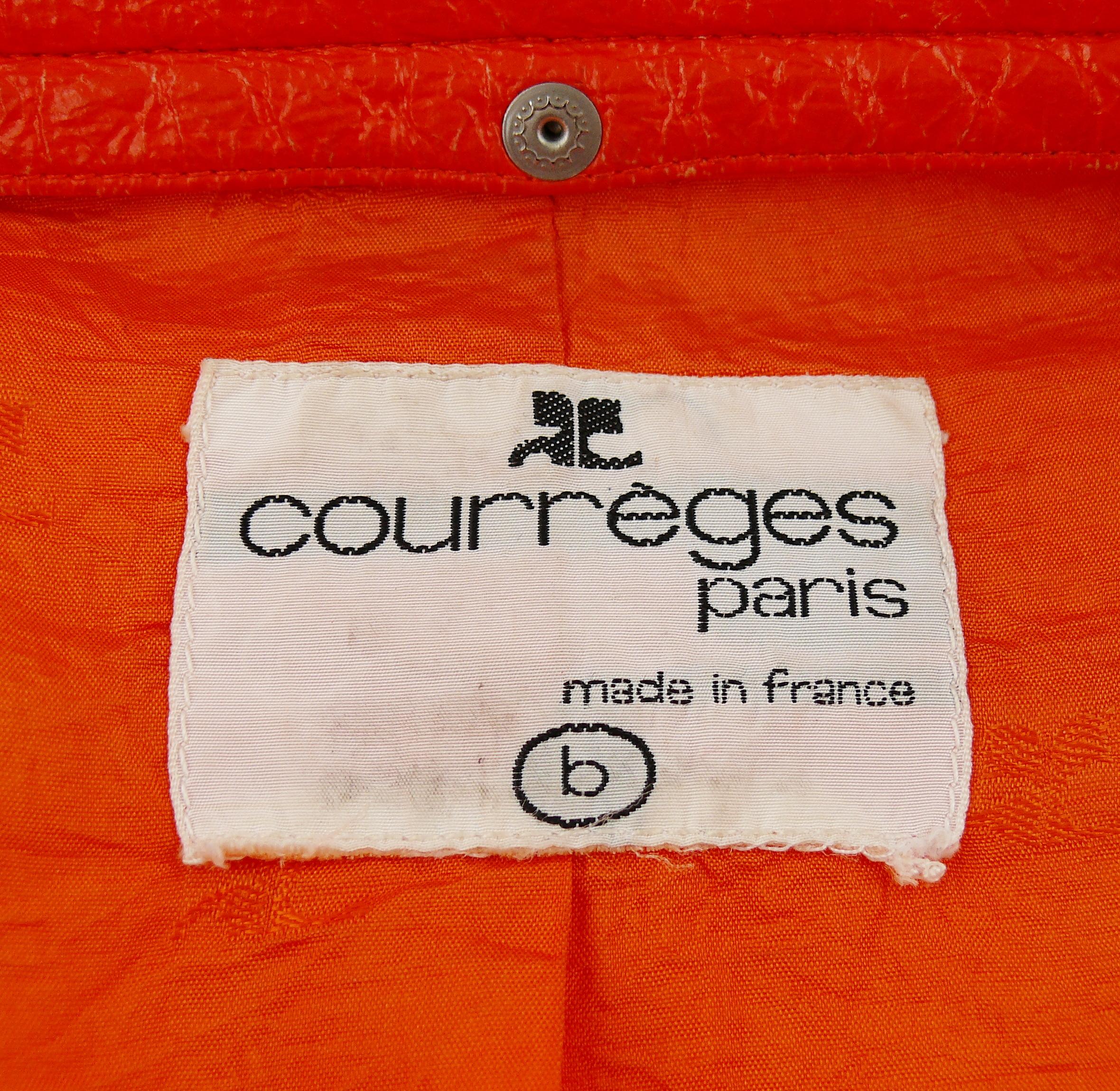 Red Andre Courreges Vintage Signature Logo Orange Vinyl Jacket