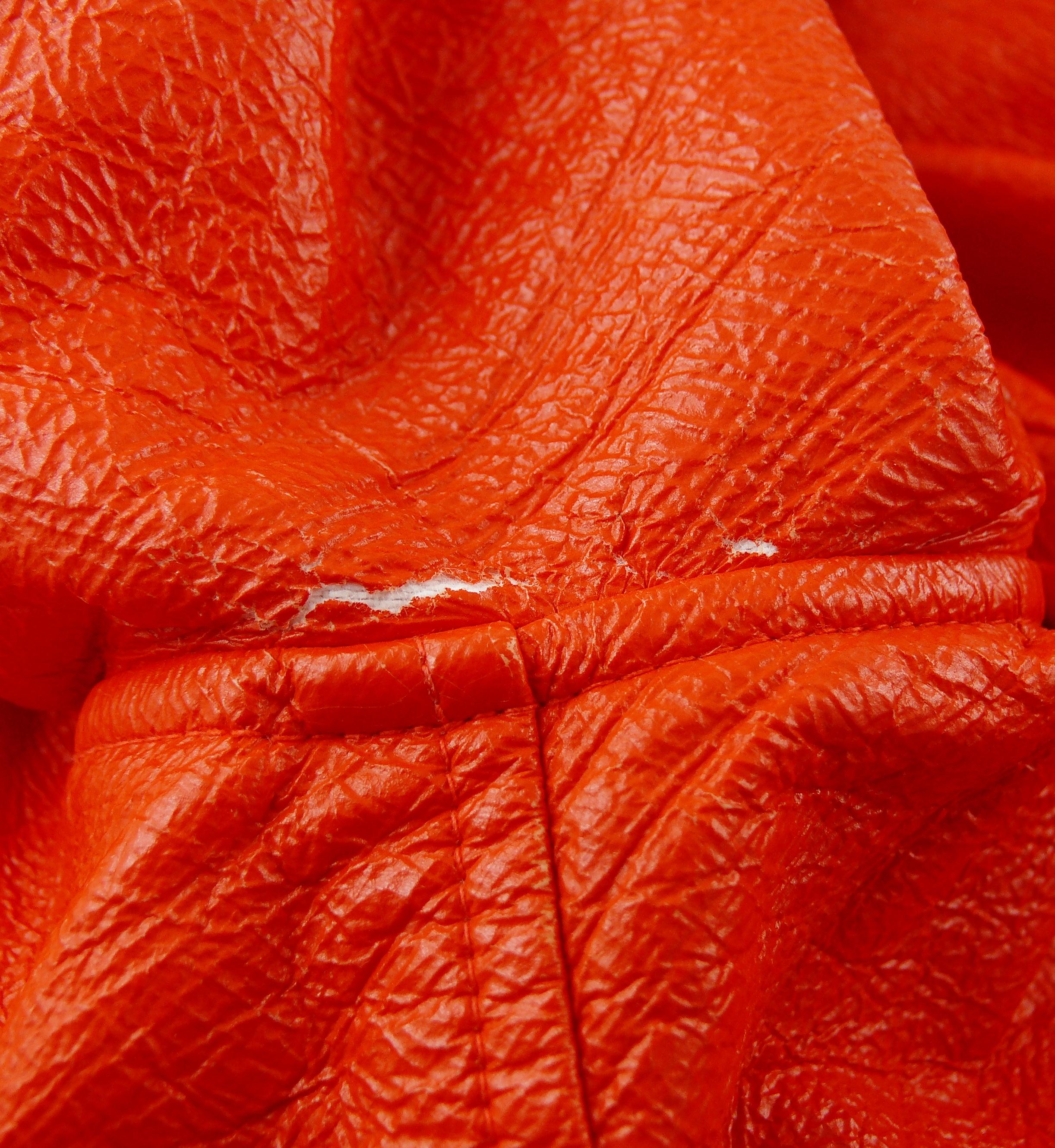 Women's Andre Courreges Vintage Signature Logo Orange Vinyl Jacket