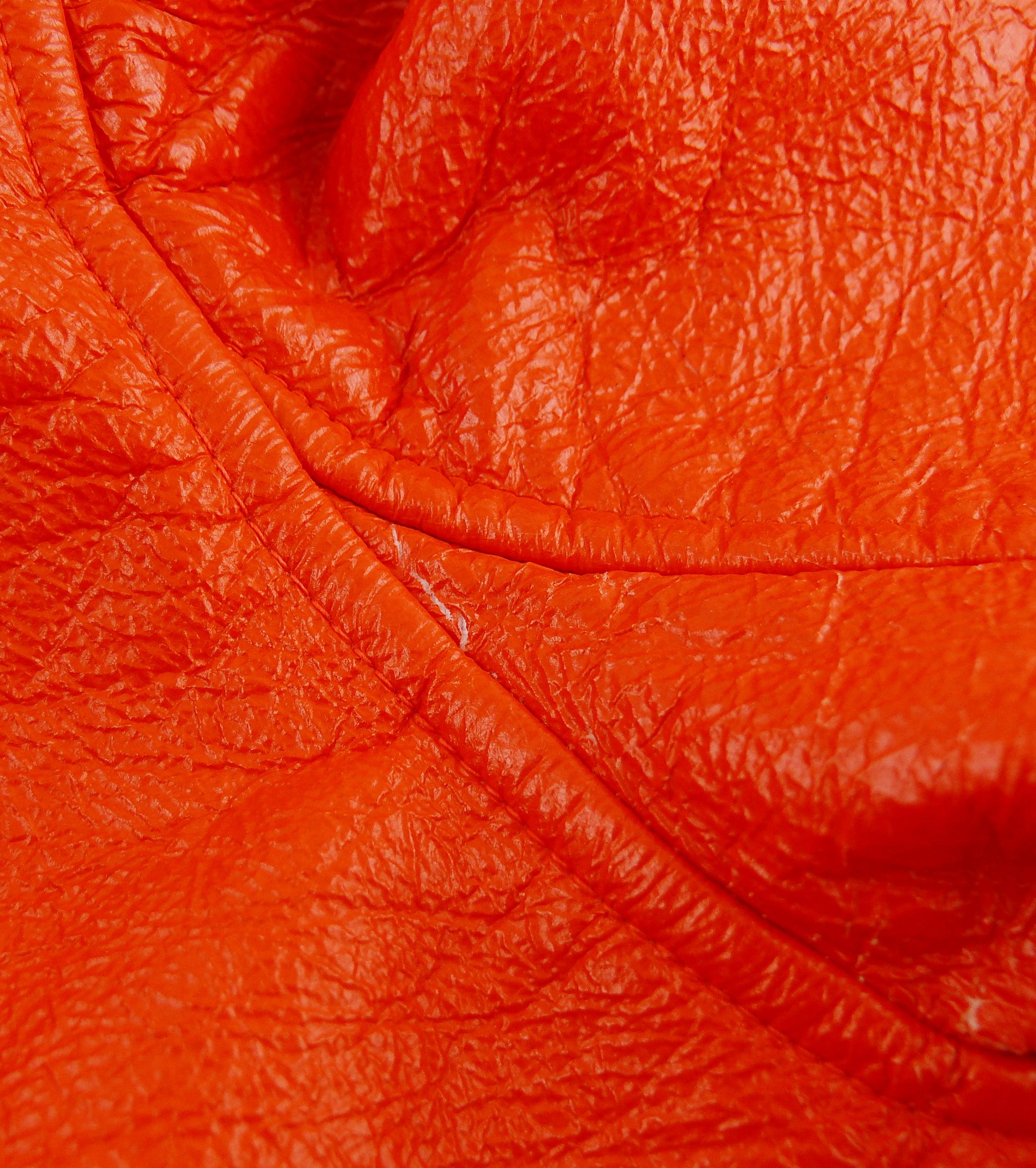 Andre Courreges Vintage Signature Logo Orange Vinyl Jacket 1