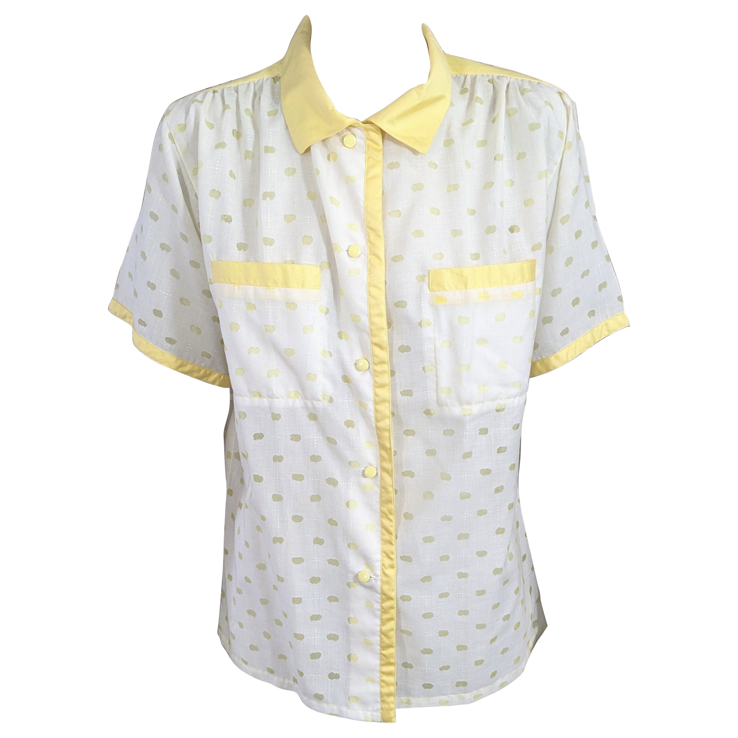 Andre Courreges Gelbe Bluse mit Wolkenmuster