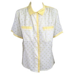 Andre Courreges - Camicetta con effetto nuvola gialla
