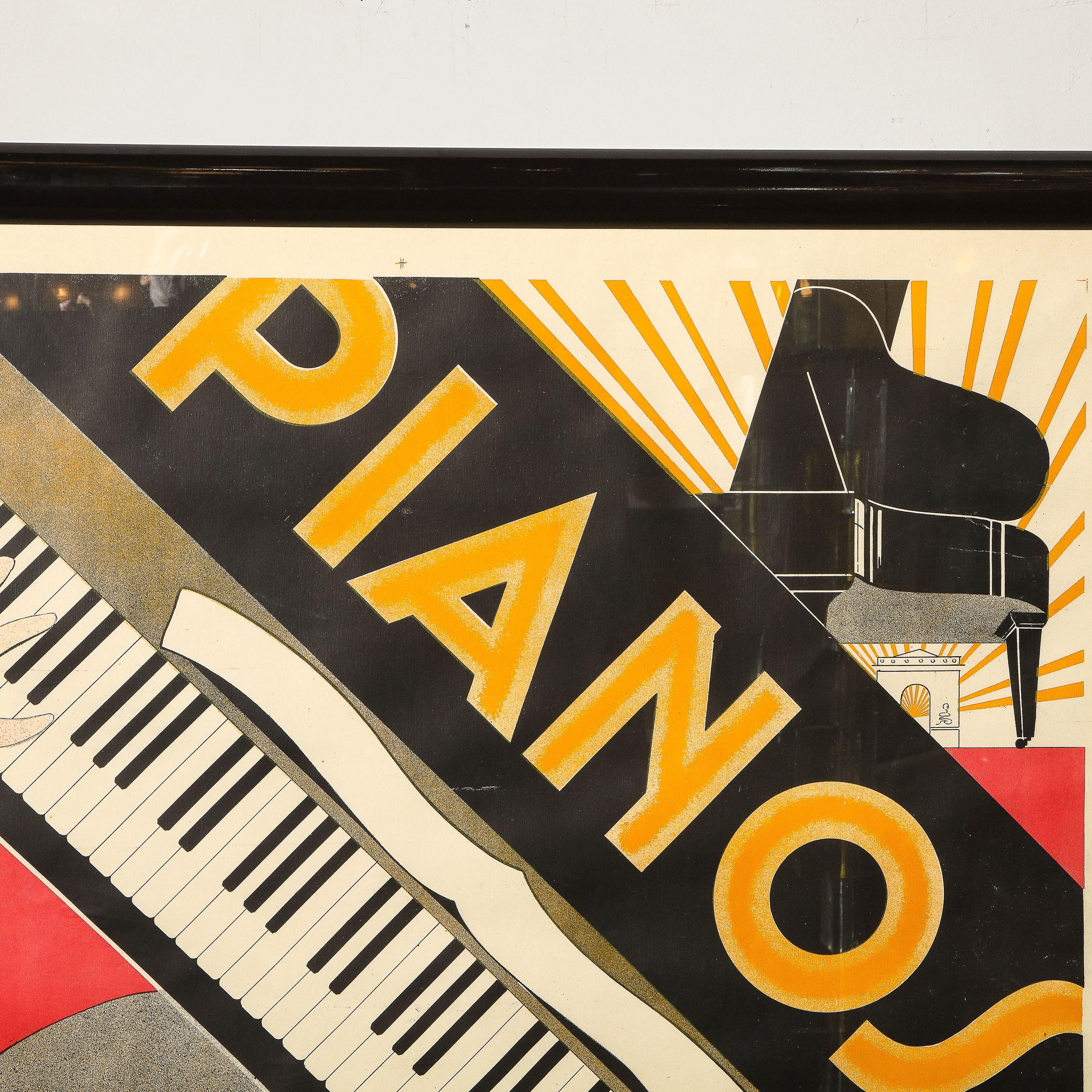Piano's Daude - Orange Print by Andre Daude
