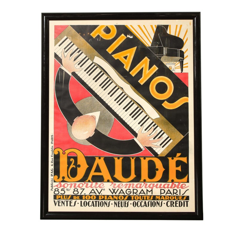 Andre Daude - Piano's Daude at 1stDibs | andre daude, daude piano poster,  pianos daude poster