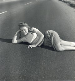 Marilyn Monroe 'Norma Jeane' Lying on Asphalt Vintage Original Photograph