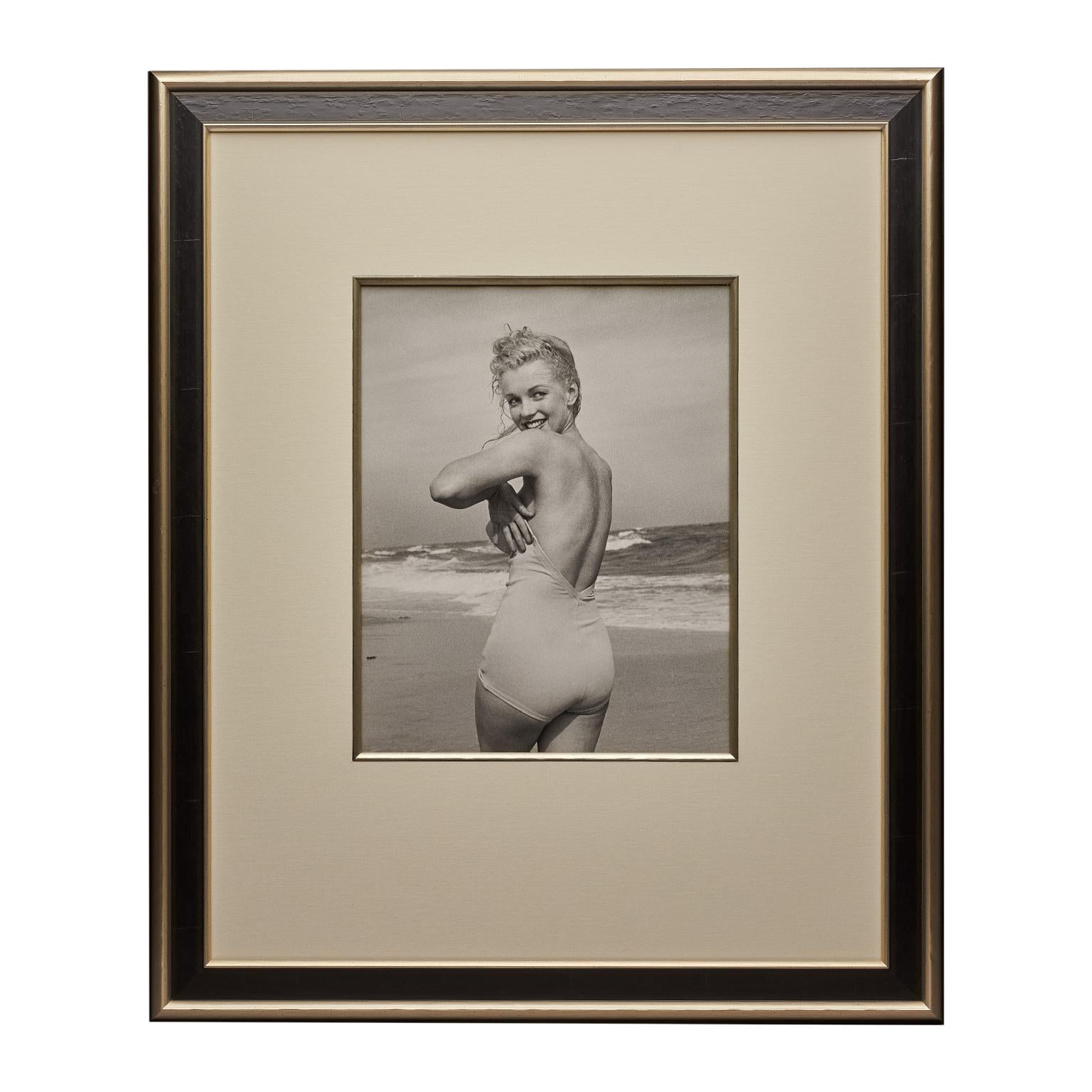 Marilyn Monroe by André de Dienes,  'Flirting on the Beach', Black and White - Print by Andre de Dienes