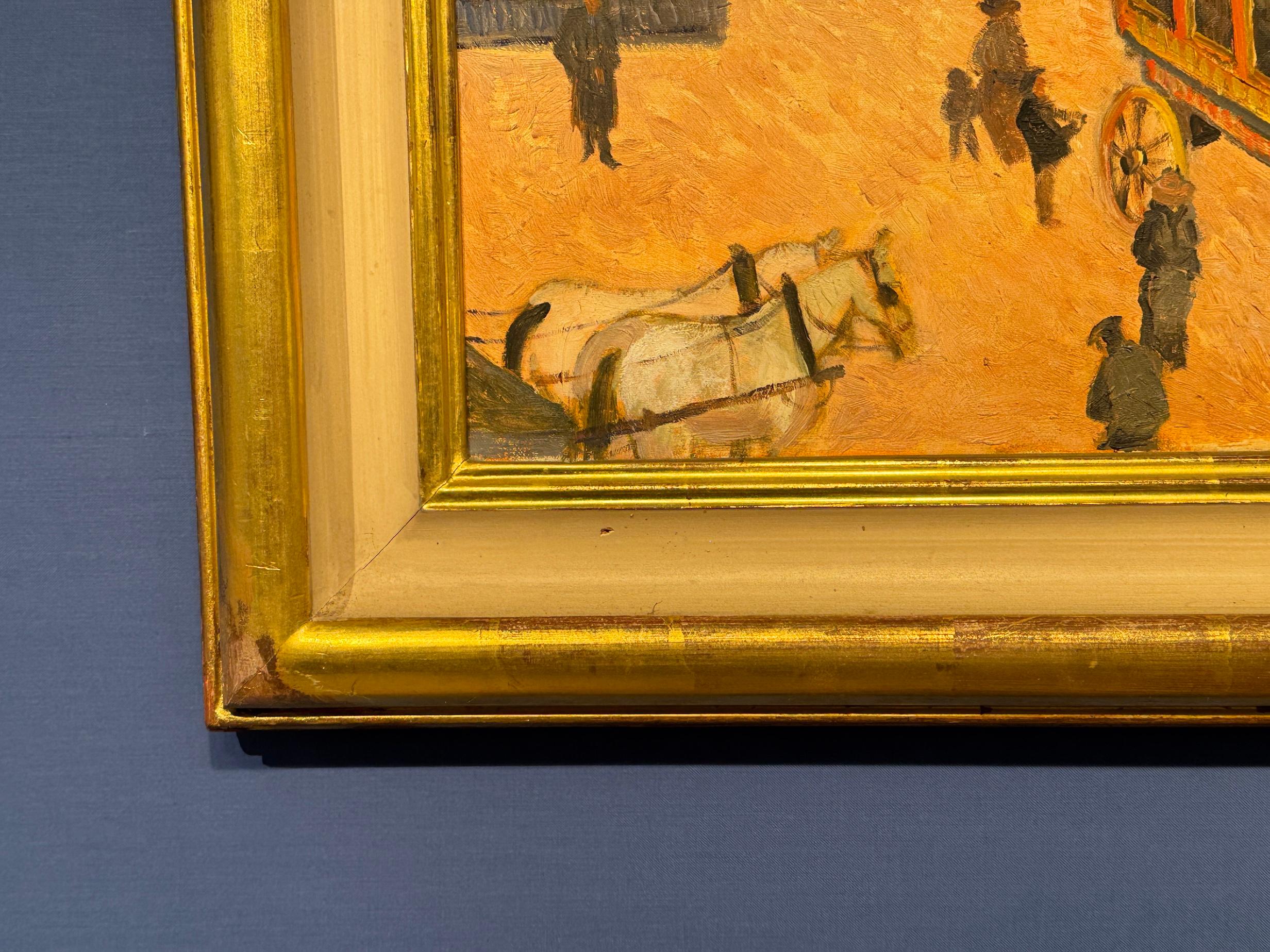 Impressionist City scene with figures, horses coaches possibly Paris For Sale 5