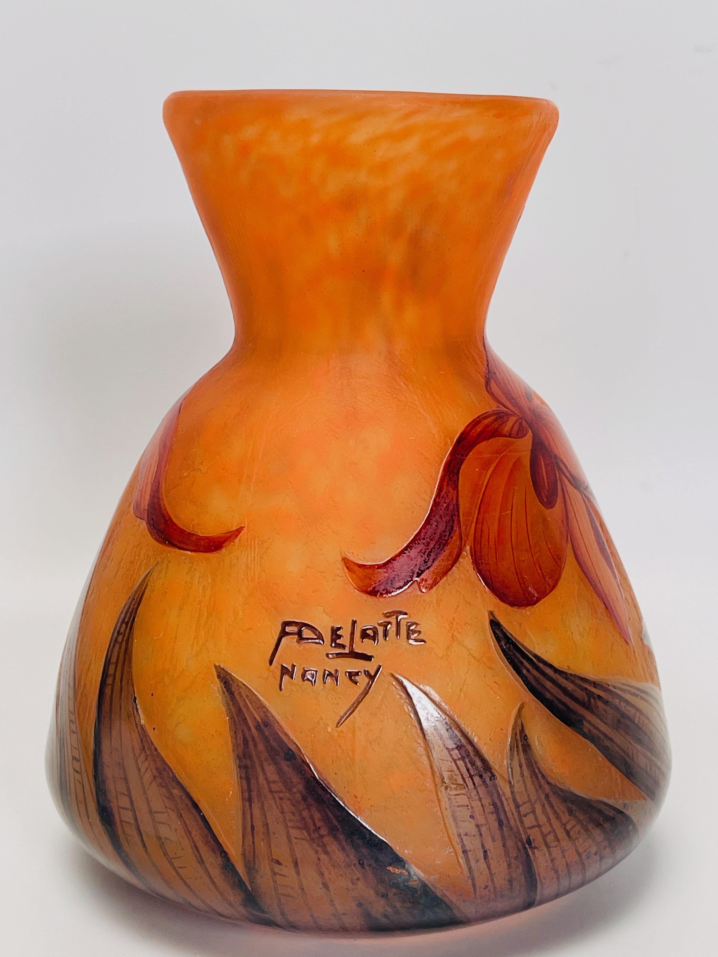 French André Delatte Art Nouveau Vase For Sale
