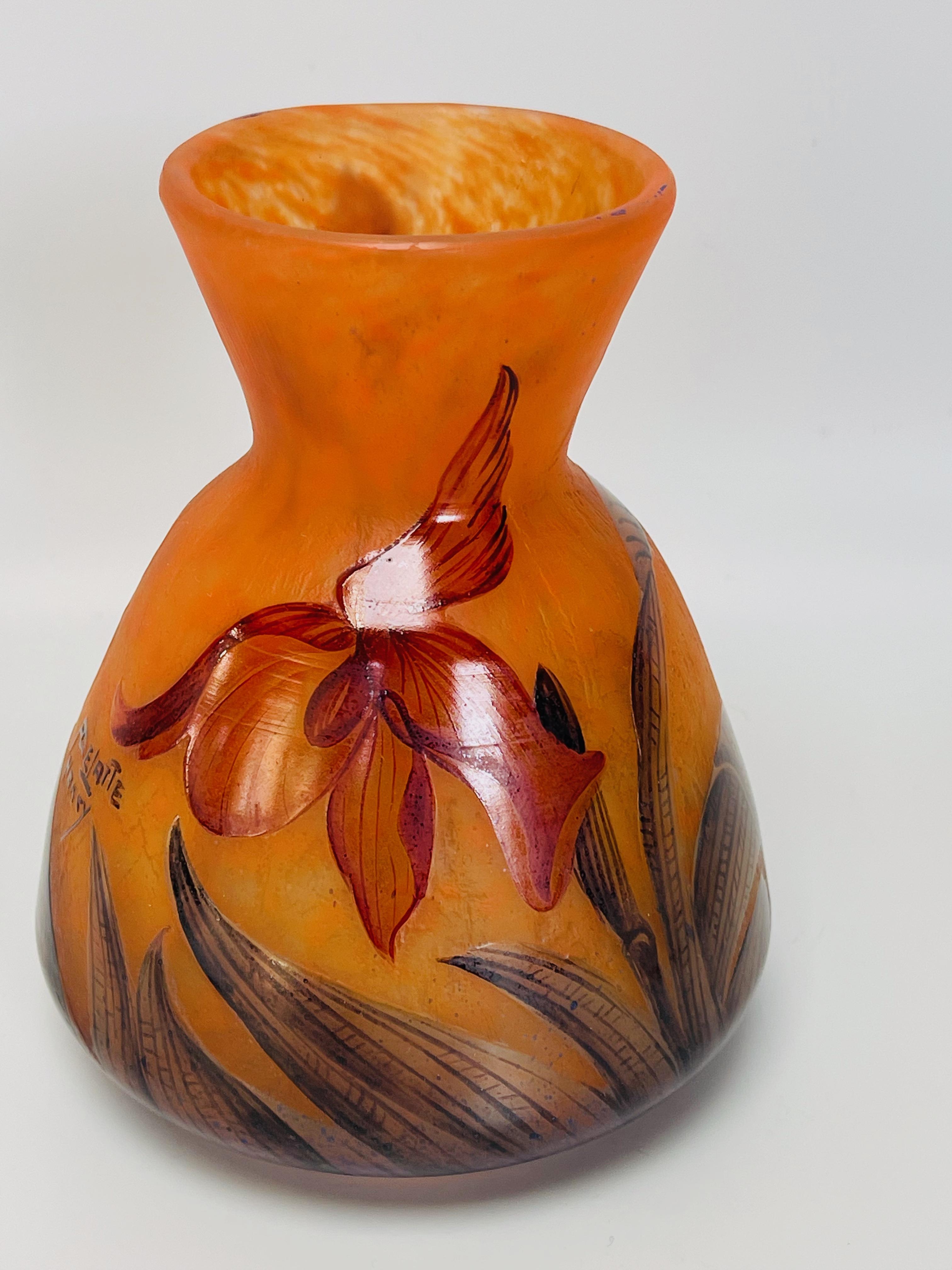 Glass André Delatte Art Nouveau Vase For Sale