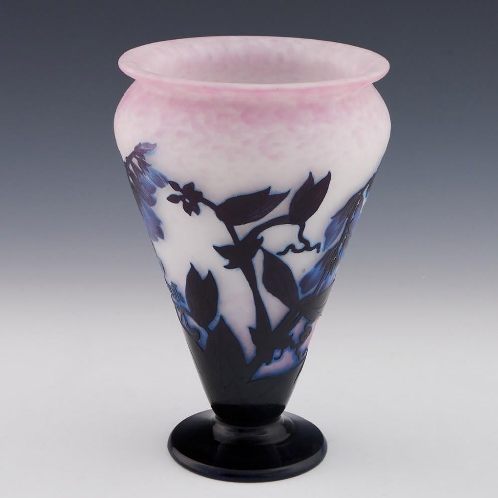 Art Nouveau Andre Delatte Cameo Glass Vase, c1925