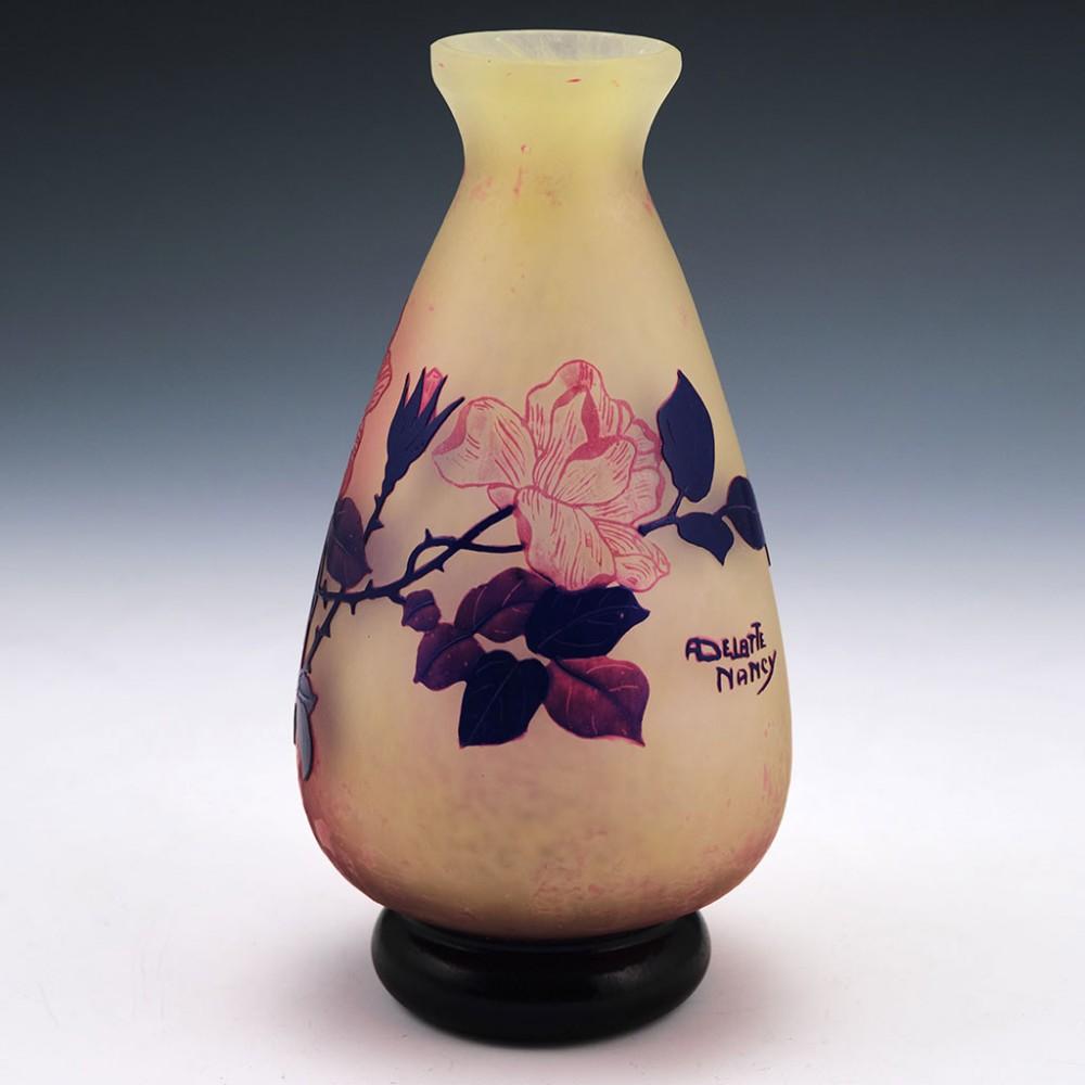 Art Deco Andre Delatte Cameo Glass Vase, c1925