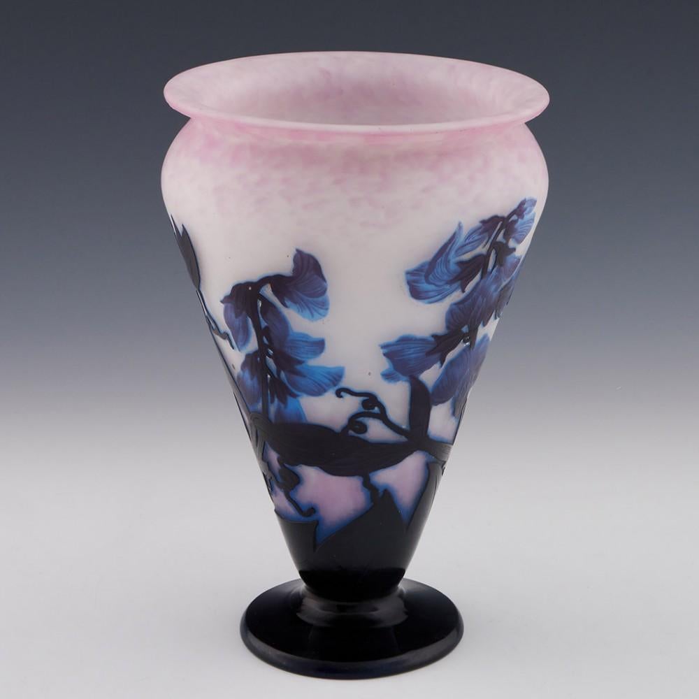 French Andre Delatte Cameo Glass Vase, c1925
