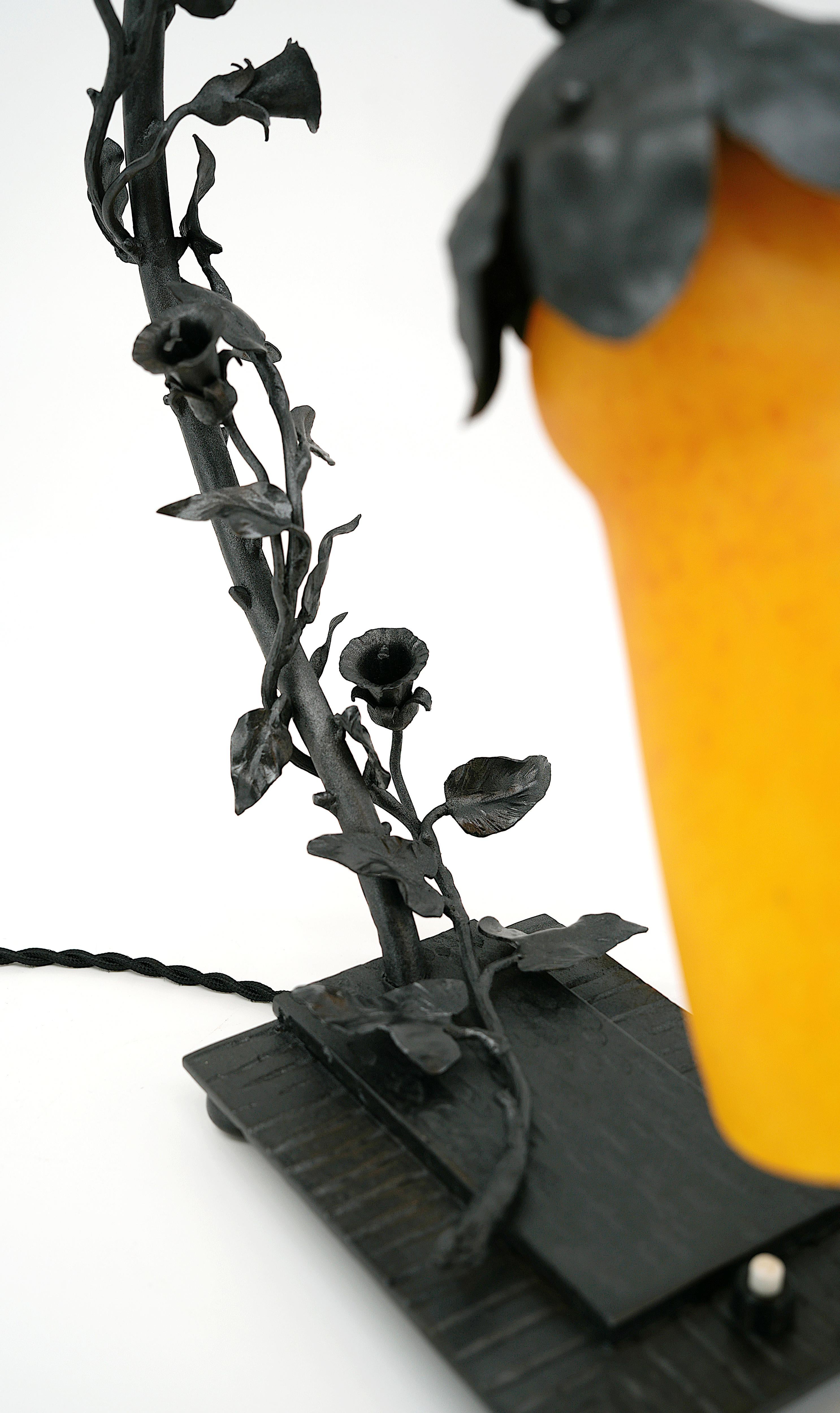 Französische Art-déco-Tischlampe Bindweed von Andre Delatte, Art déco, 1920 im Angebot 1