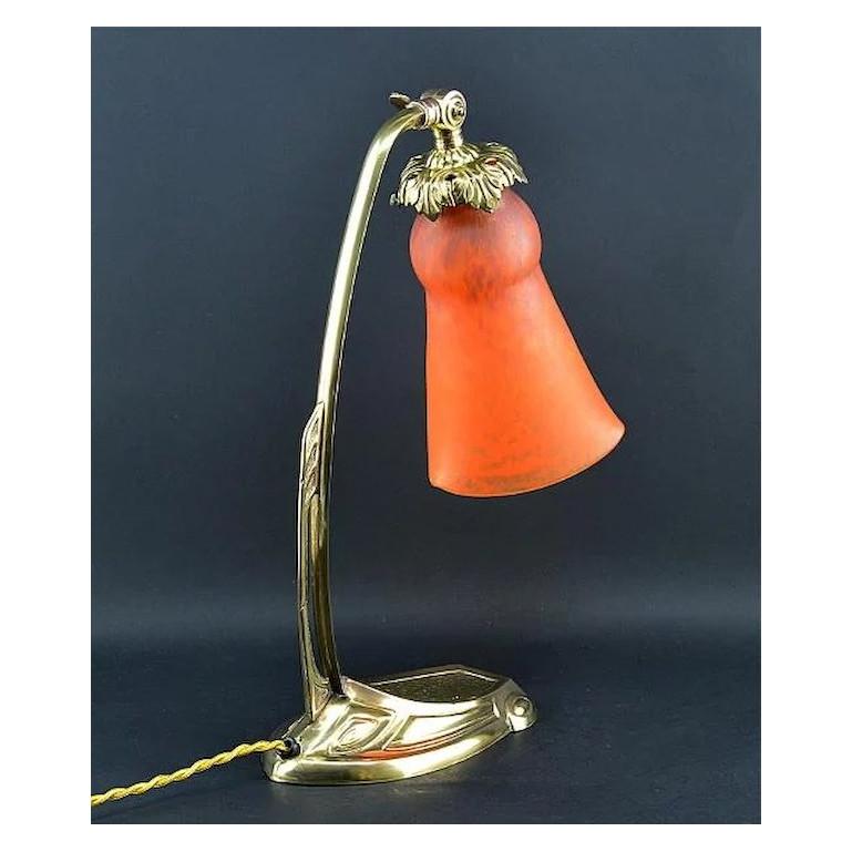 Early 20th Century André Delatte French Art Deco Desk or Table Lamp, Late 1920s