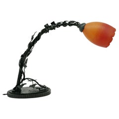 Andre DELATTE French Art Deco Ivy Table / Desk / Piano Lamp 1920