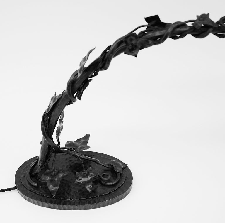 Andre DELATTE French Art Deco Ivy Table / Desk / Piano Lamp, Late 1920s ...