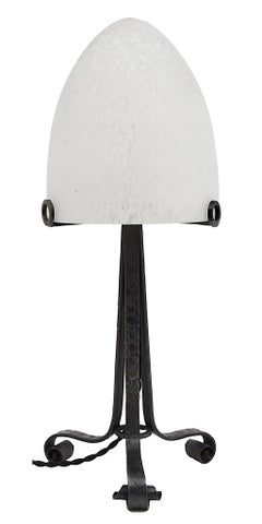 Andre Delatte French Art Deco Mottled Table Lamp, Late 1920s