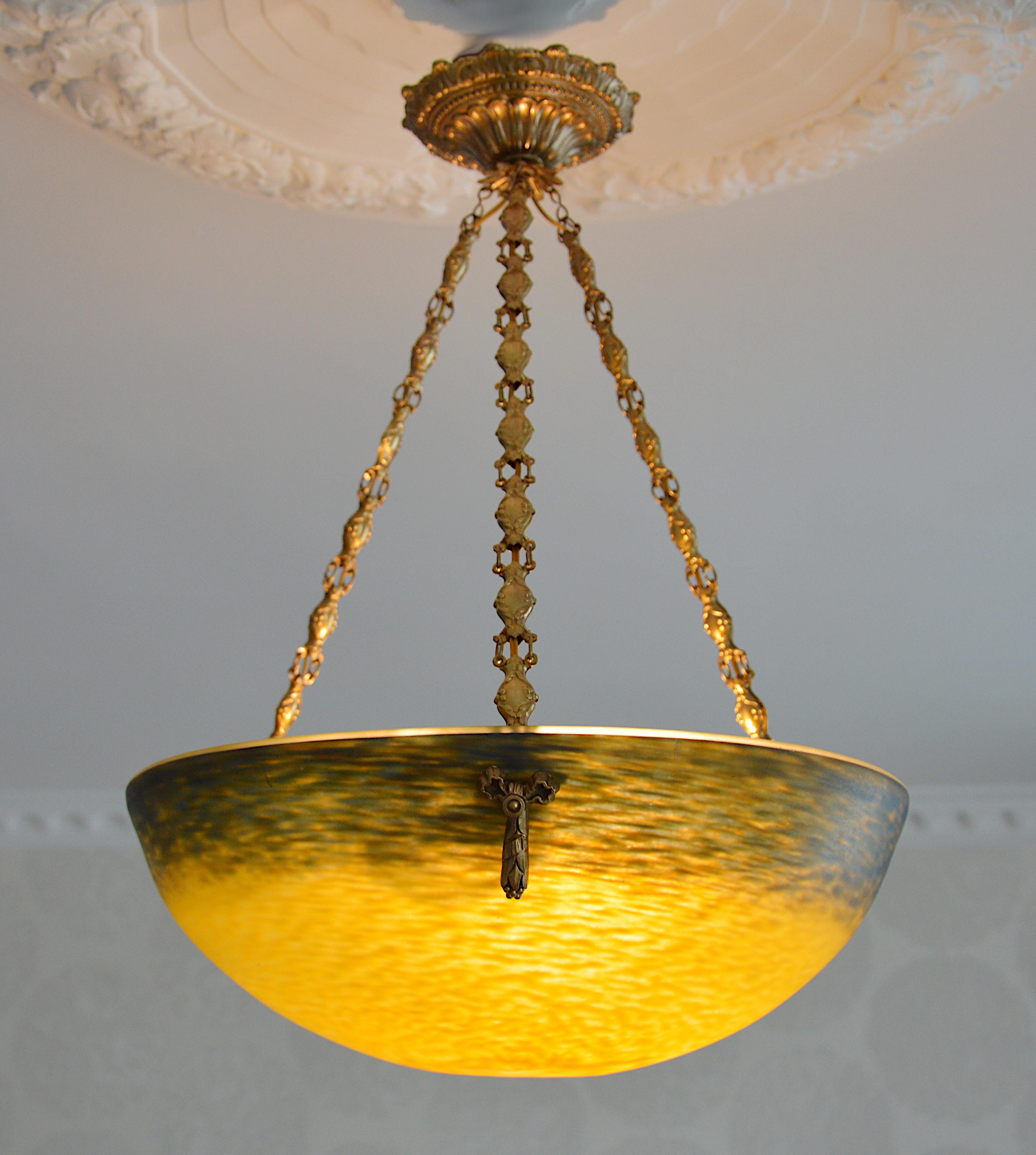 Andre Delatte Französischer Art Deco Hängeleuchter 1920 im Angebot 2