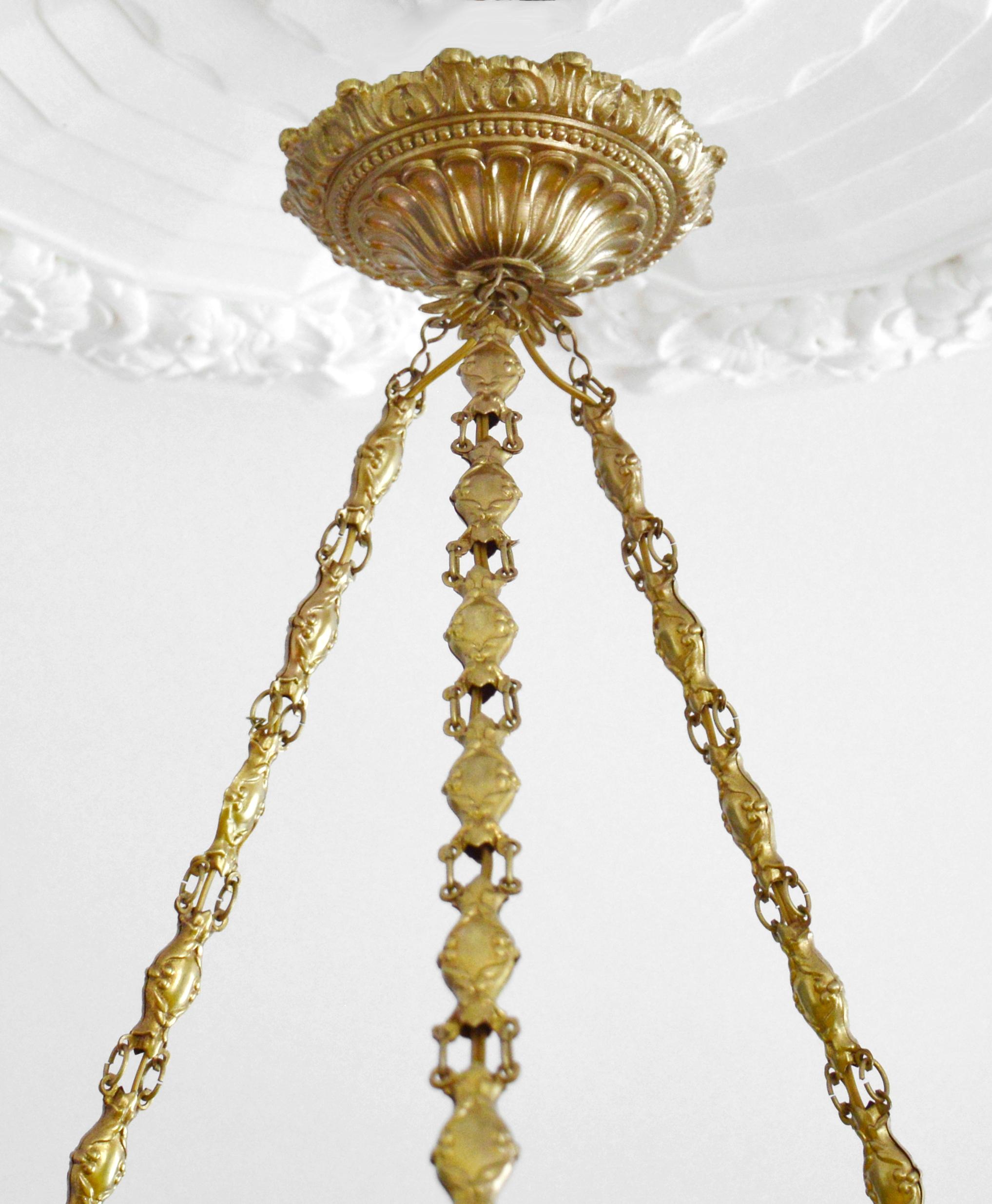 Andre Delatte French Art Deco Pendant Chandelier, 1920 For Sale 3