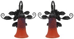 Andre Delatte French Art Deco Wall Sconces, Late 1920s