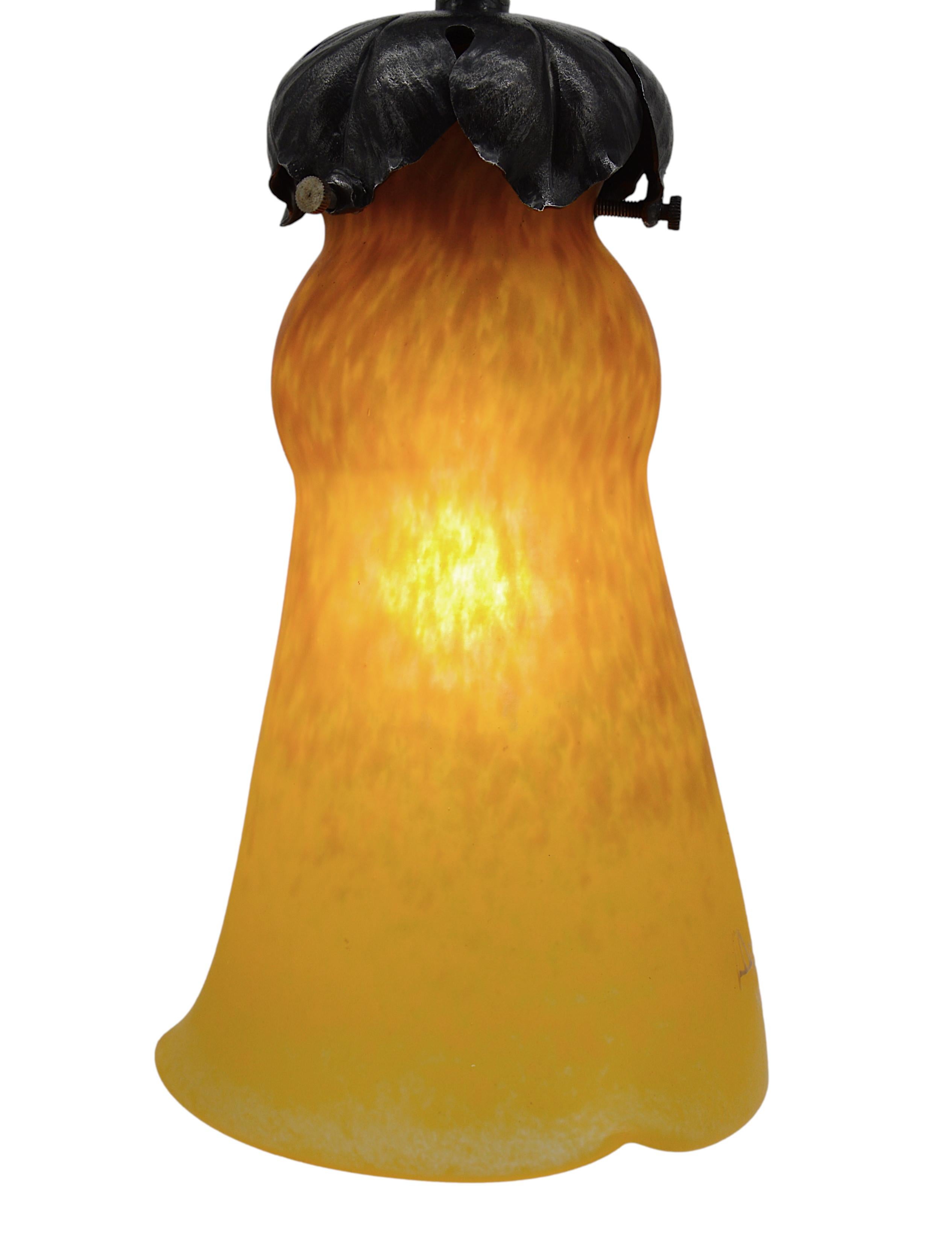 Early 20th Century Andre Delatte Large Rare Art Deco Table Lamp, 1920 For Sale