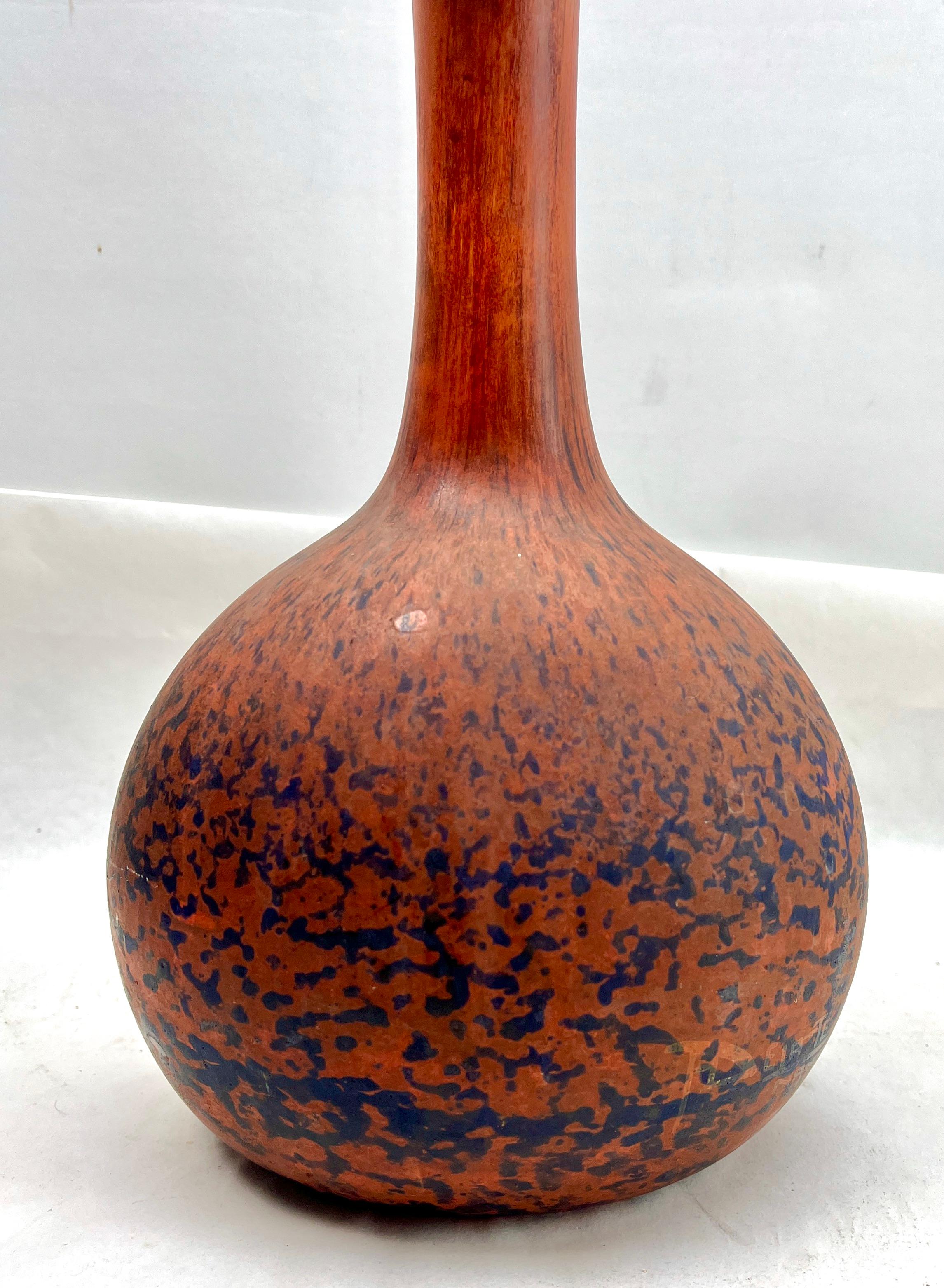 André Delatte Nancy Signé Grand Vase Soliflores Art Glass Mixed Colors  Bon état - En vente à Verviers, BE