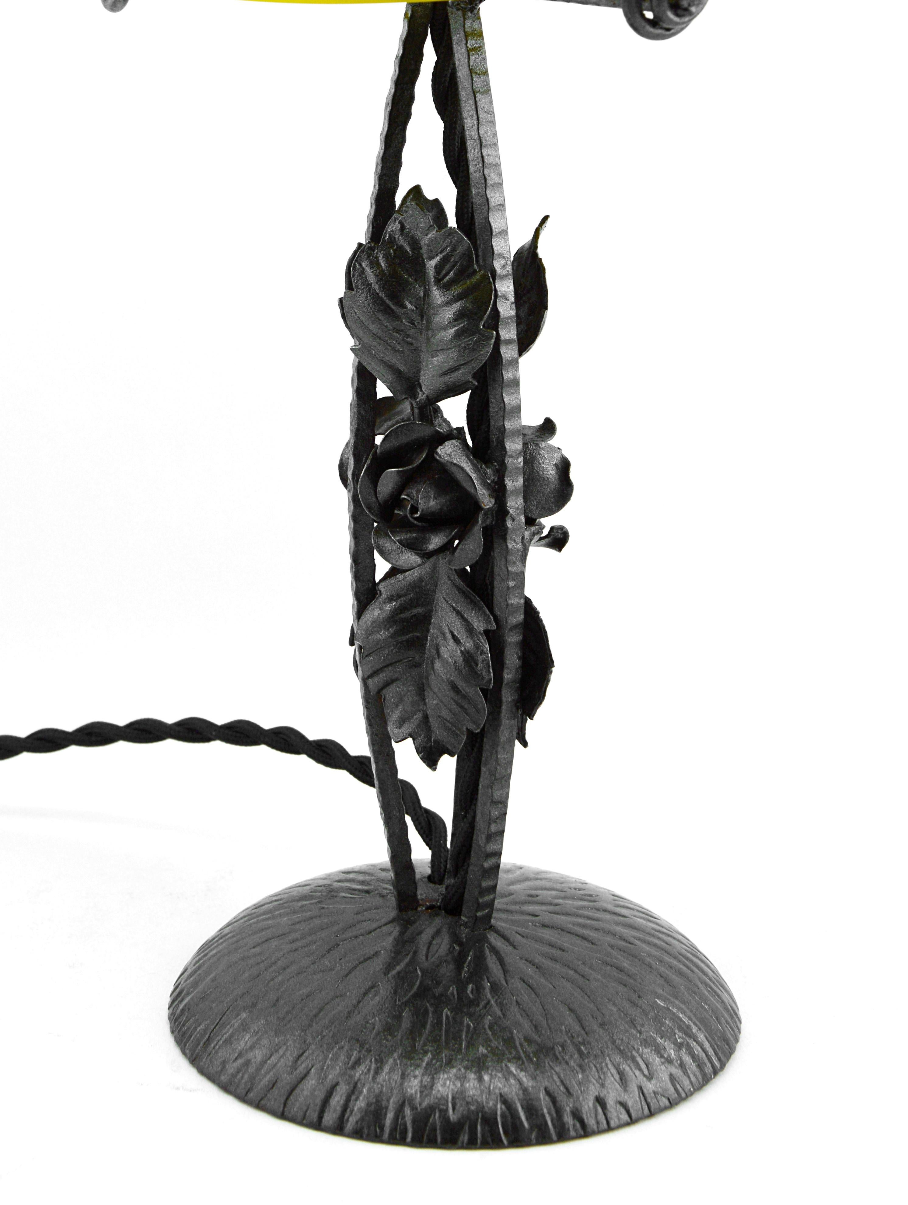 Inizio XX secolo Andre Delatte Coppia di lampade Art Deco francesi, 1920 in vendita