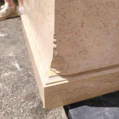 André Deluol, Standing Man, Stone Sculpture, 20th Century