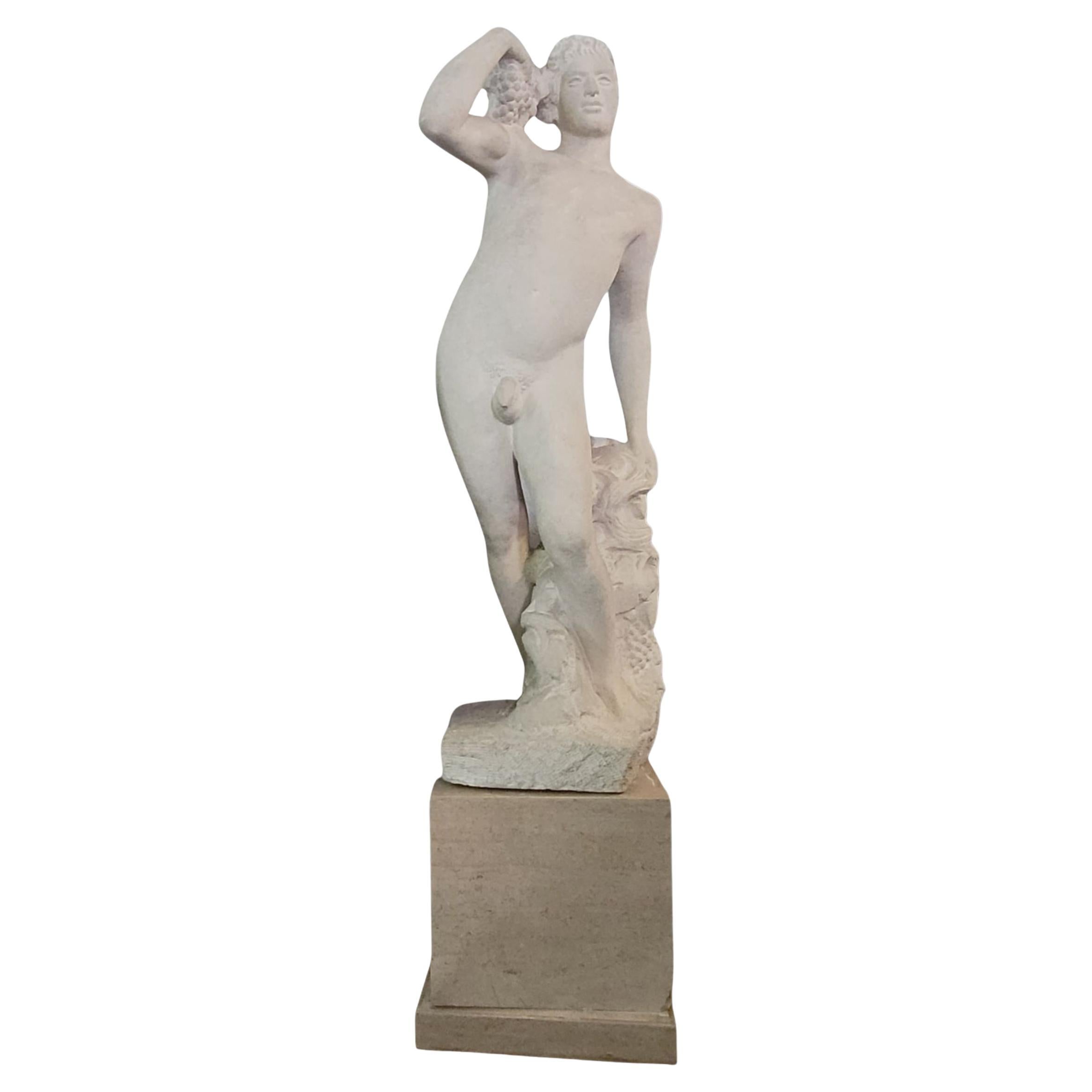 André Deluol, Uomo in piedi, scultura in pietra, XX secolo