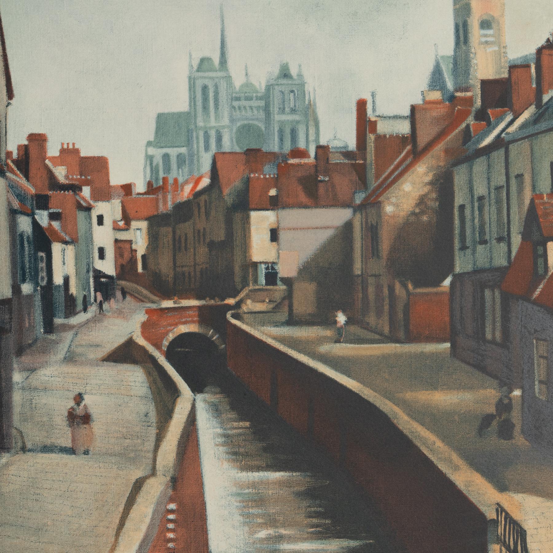 French André Derain Framed 'Amiens' Color Lithography, circa 1970 For Sale