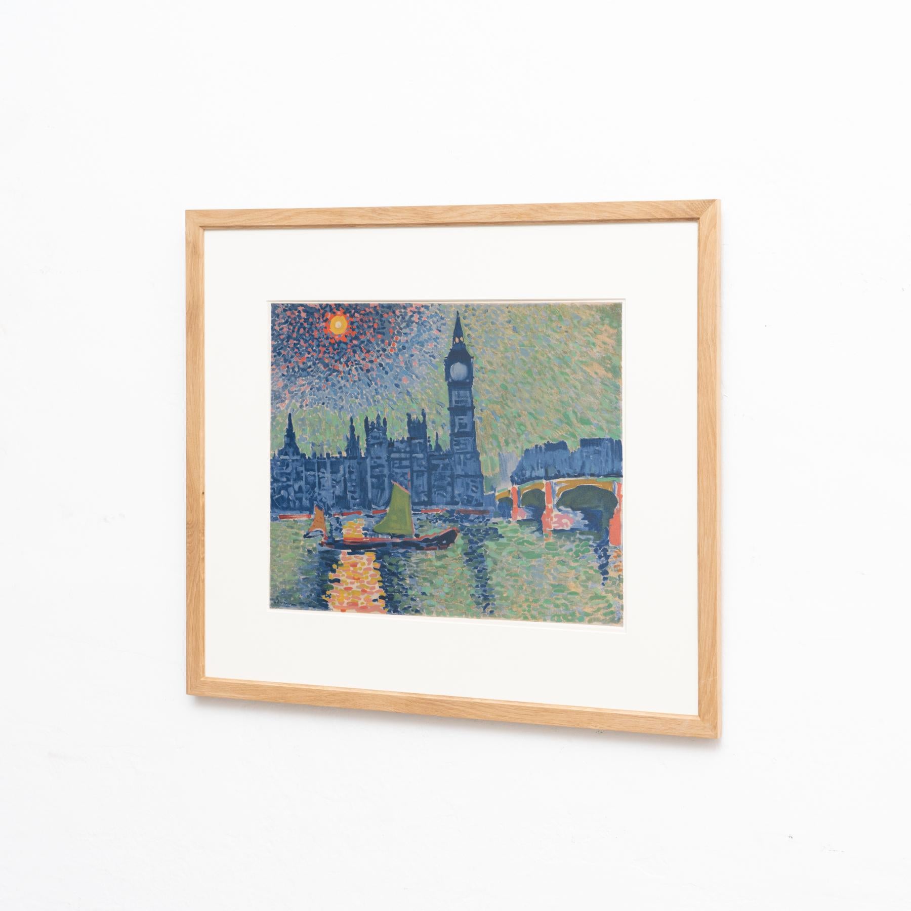 Original 'Big Ben' color lithograph by André Derain.

Lithograph printed from an original painting made by the author in France, circa 1906.

Published by Fernand Mourlot in Les Fauves. Paris, circa 1972. 

Framed and signed in the