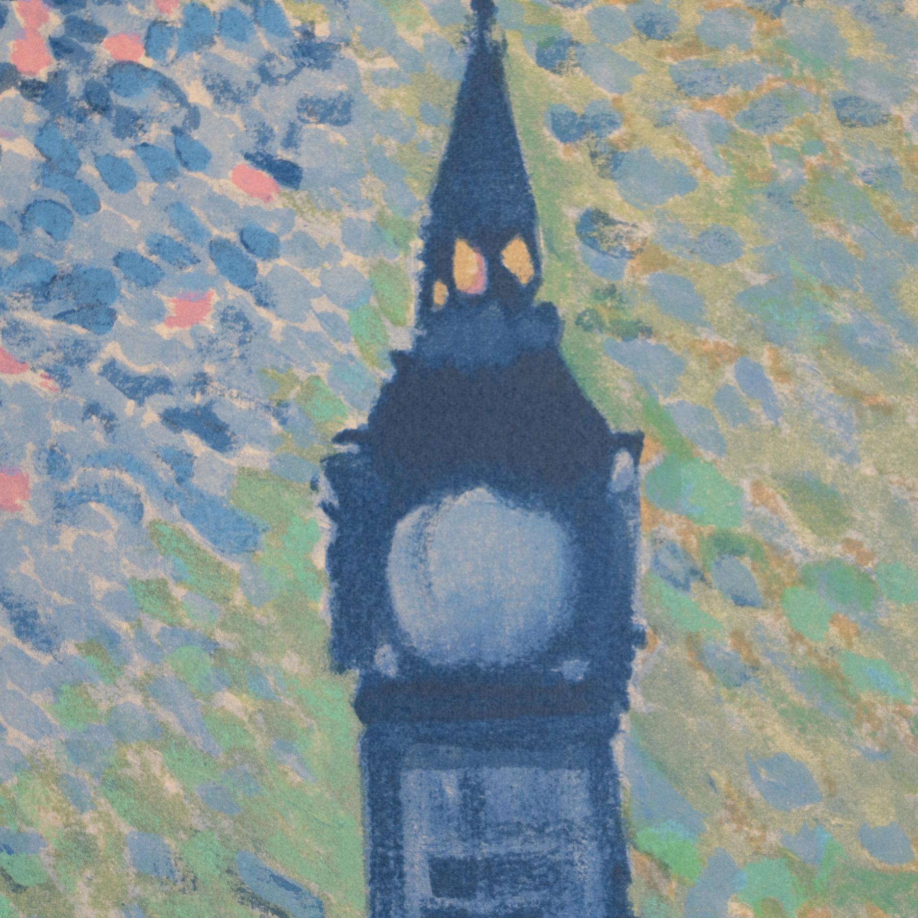 Lithographie couleur « Big Ben » encadrée d'Andr Derain, vers 1972 en vente 1