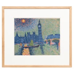 Gerahmte „Big Ben“-Farblithografie von Andr Derain, um 1972