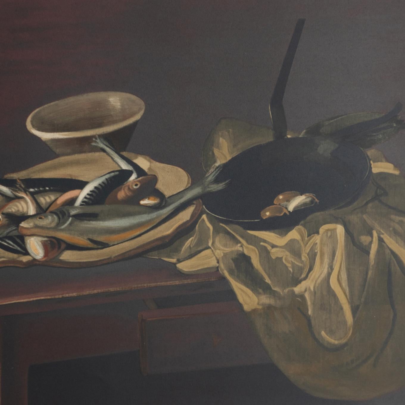 Andr Derain Gerahmte „Fisch und Stillleben“ Farblithografie, um 1970 im Angebot 1