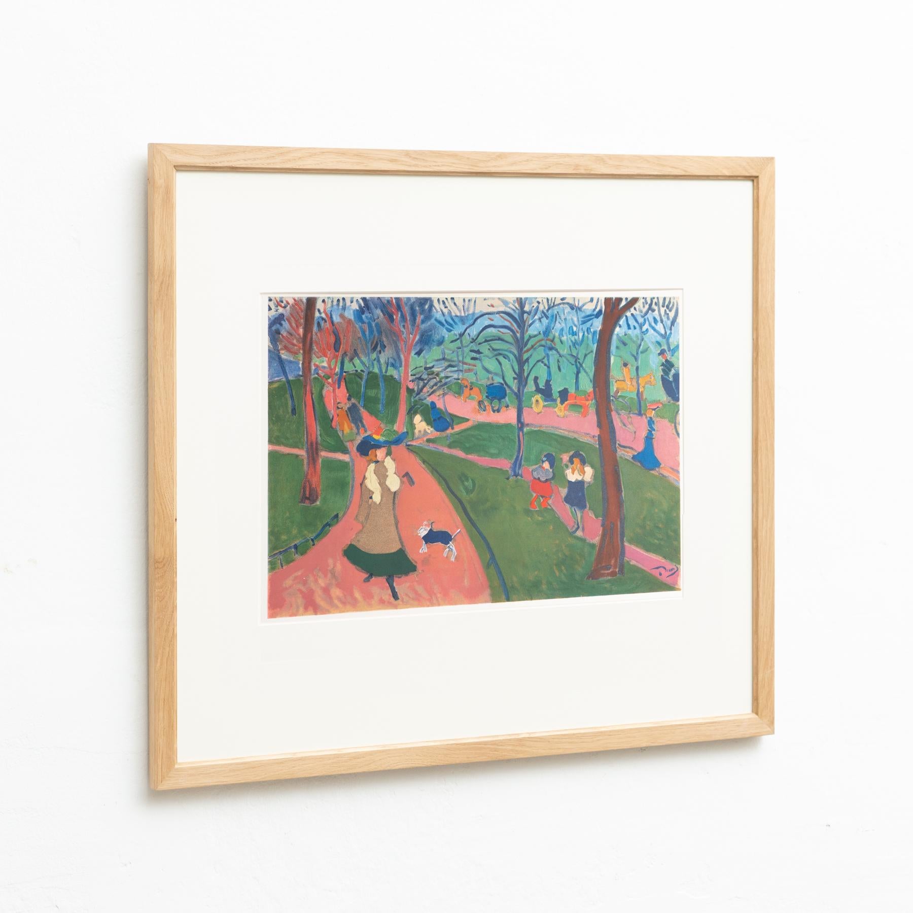 Modern André Derain Framed 'Hyde Park' Color Lithography, circa 1972 For Sale