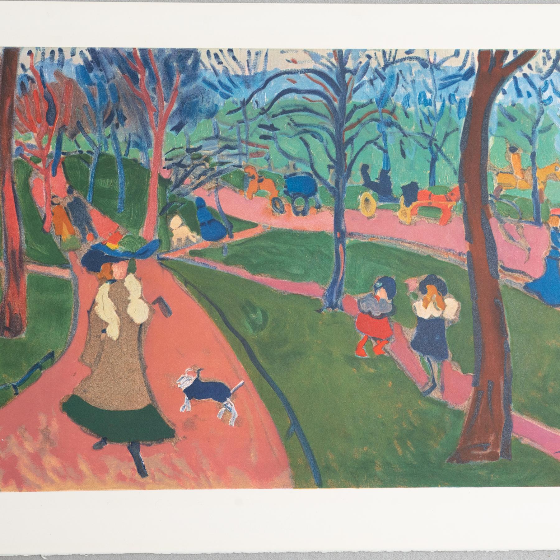 French André Derain Framed 'Hyde Park' Color Lithography, circa 1972 For Sale