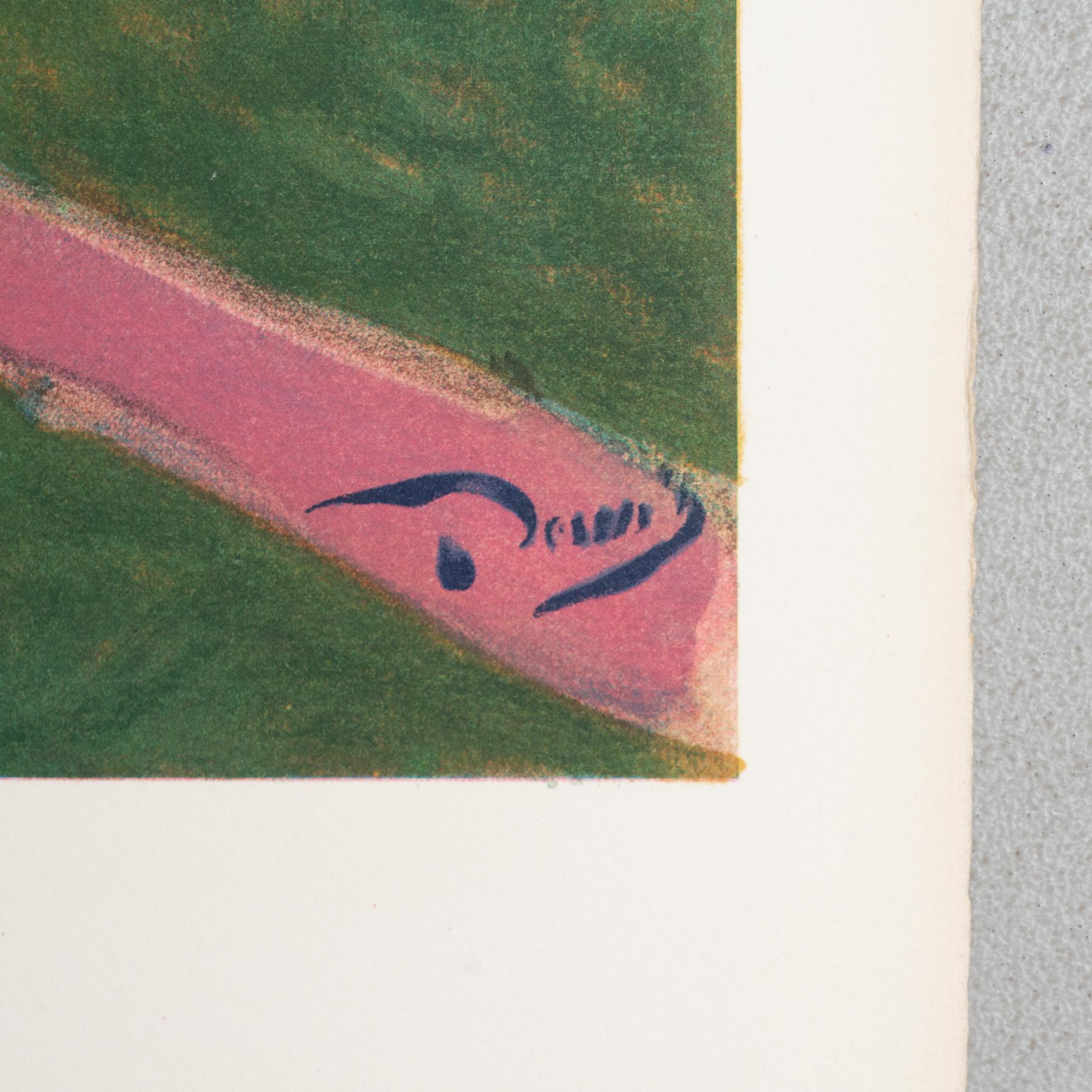 Lithographie en couleur encadrée d'André Derain 