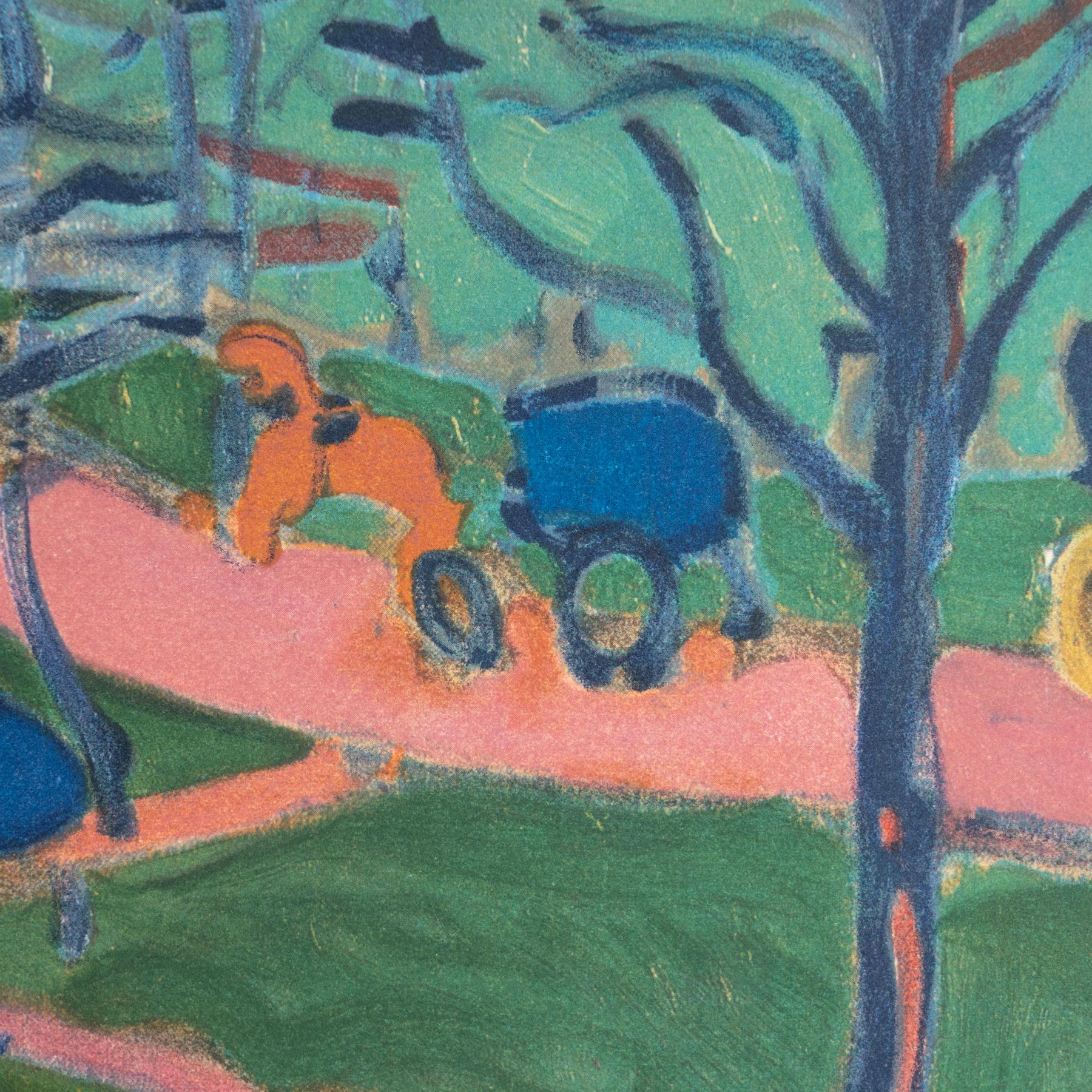 Lithographie en couleur encadrée d'André Derain 