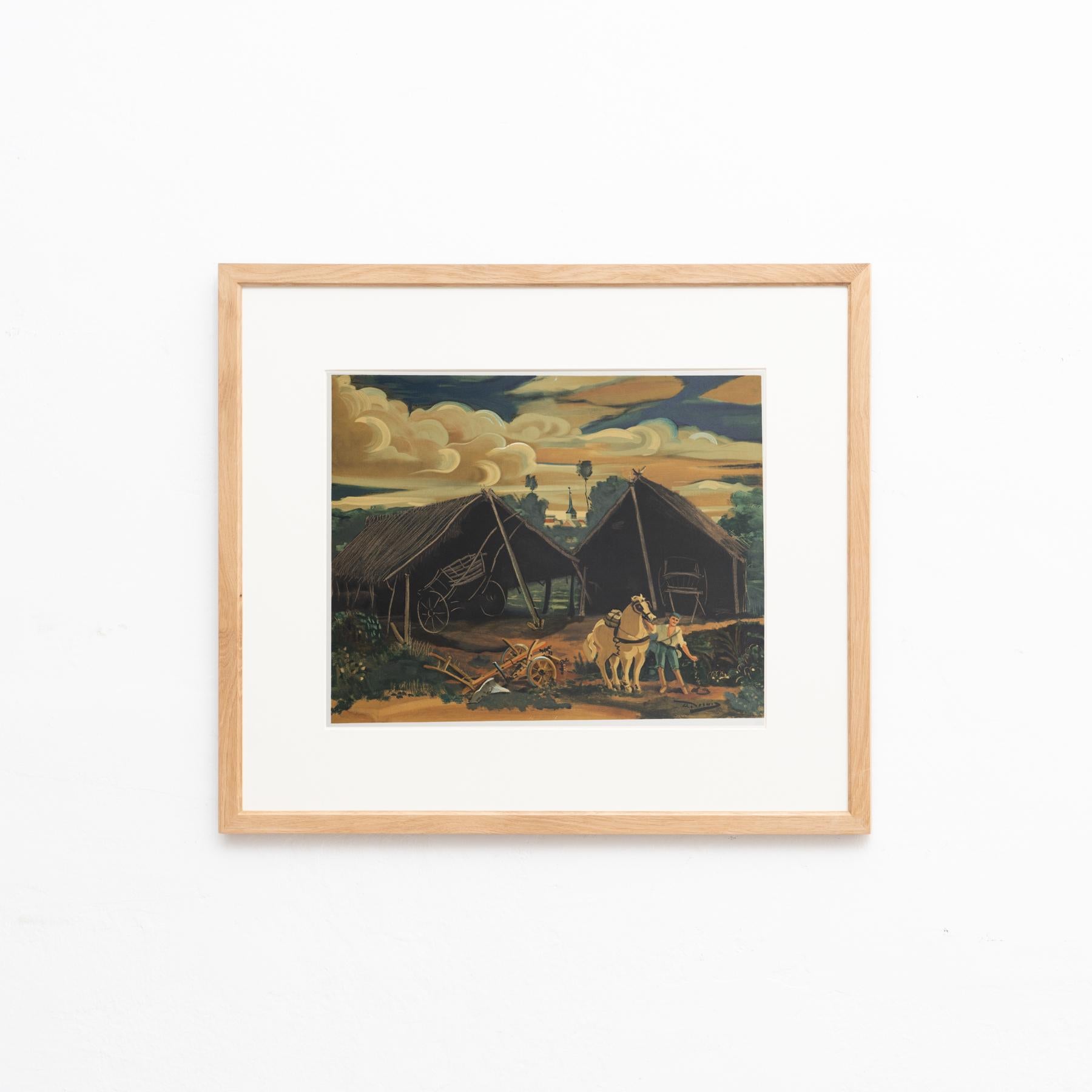 Modern André Derain Framed 'Les Deux Hangars' Color Lithography, circa 1970 For Sale