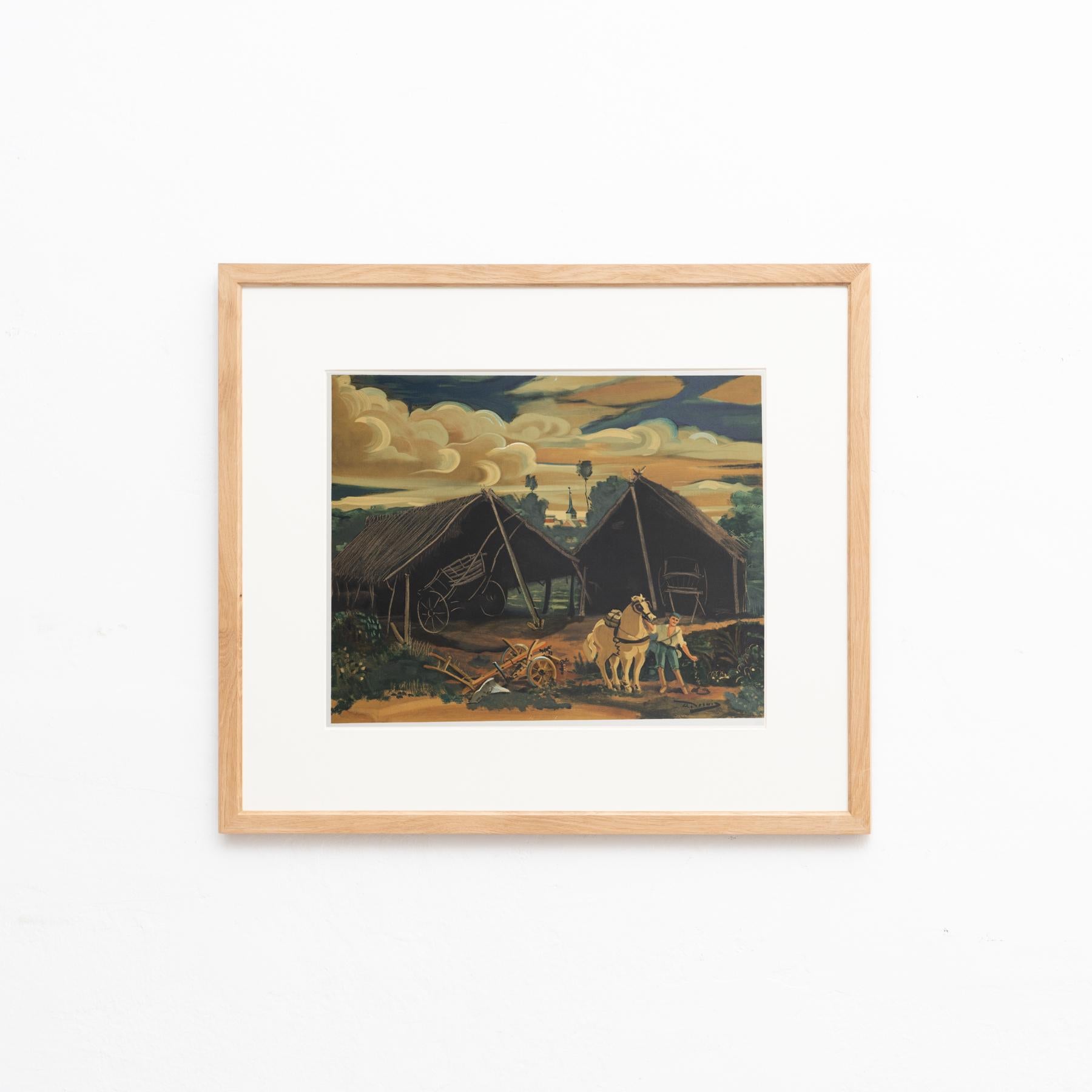 André Derain Gerahmte Farblithografie 'Les Deux Hangars', um 1970 (Moderne) im Angebot