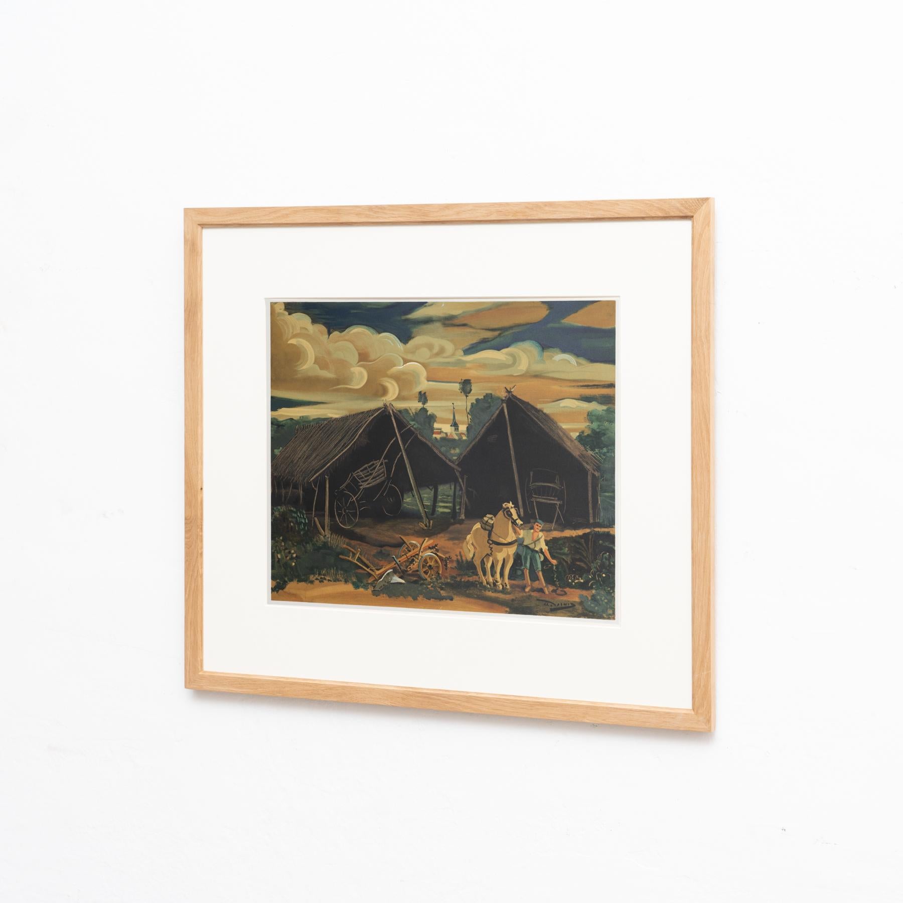 French André Derain Framed 'Les Deux Hangars' Color Lithography, circa 1970 For Sale
