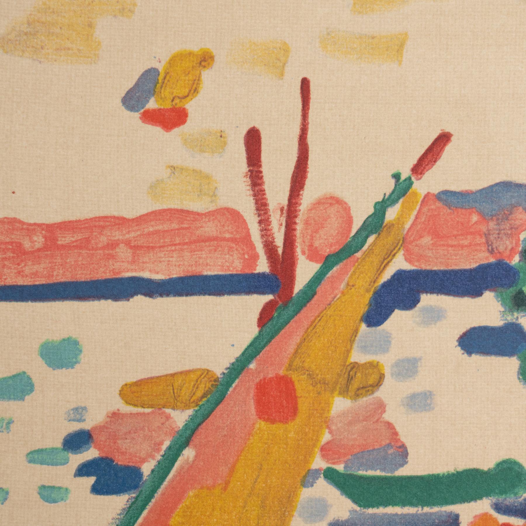Papier Lithographie encadrée Paysage l'Estaque d'Andr Derain, couleur, vers 1972 en vente